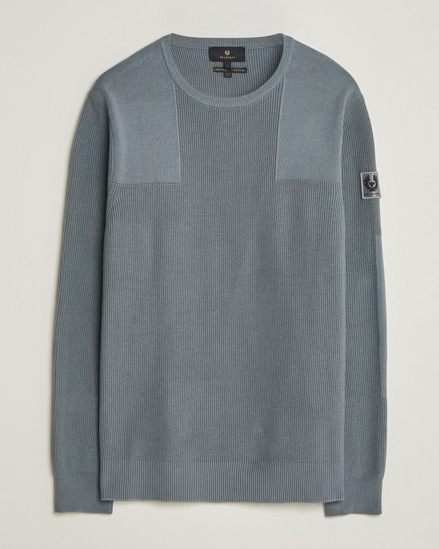 Herre | Gensere | Belstaff | Commander Knitted Crew Neck Atlantic Grey