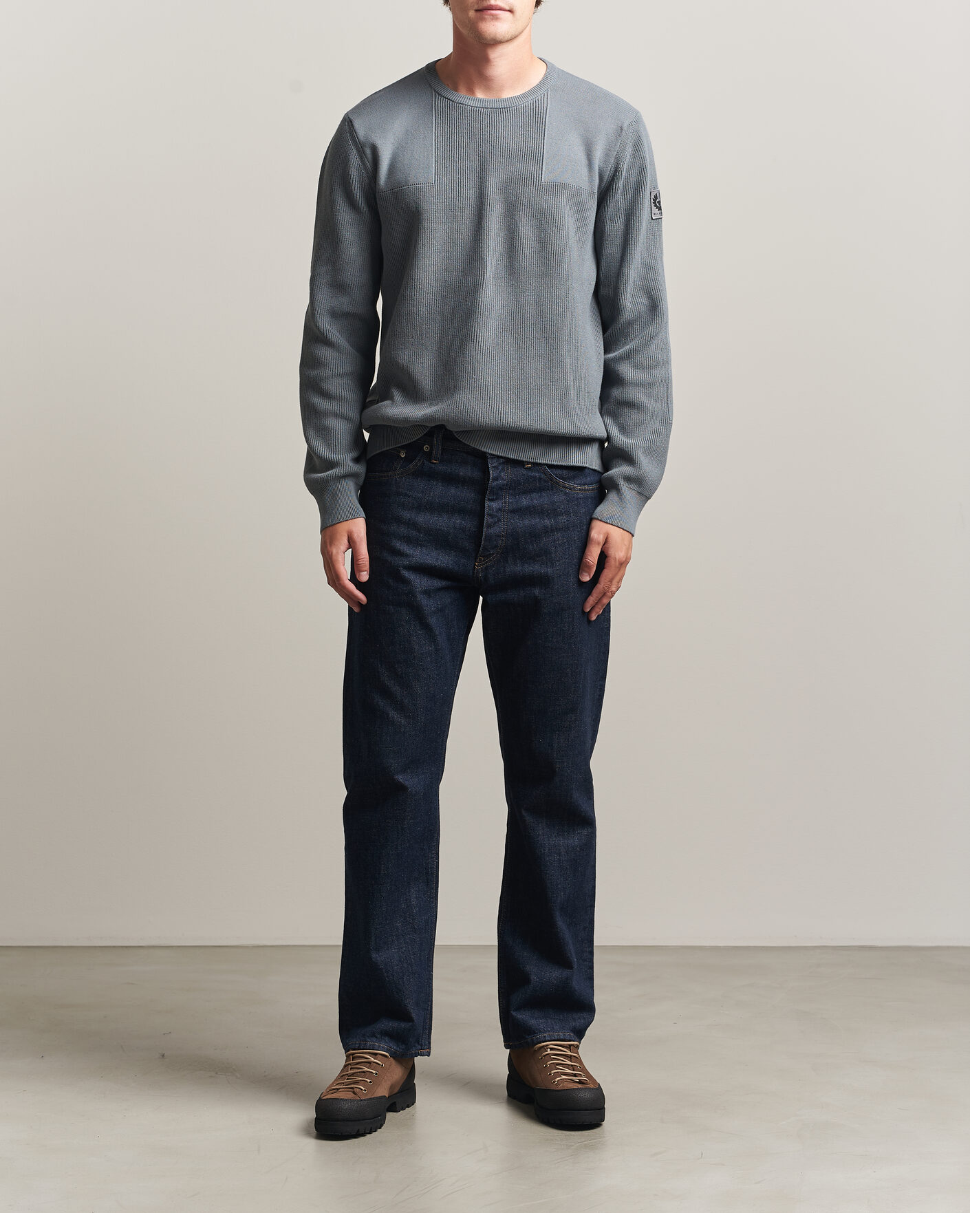 Herre | Gensere | Belstaff | Commander Knitted Crew Neck Atlantic Grey