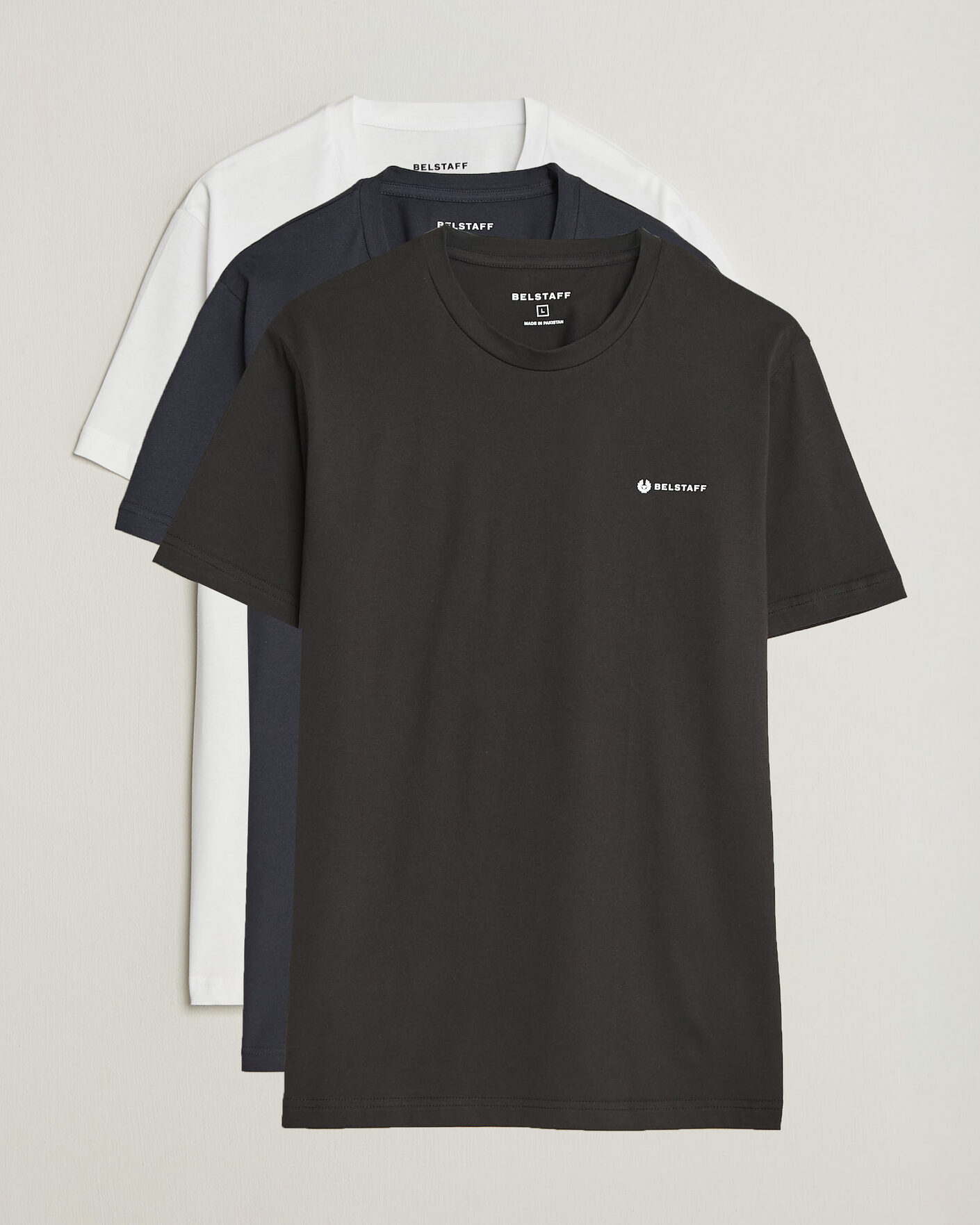 Herre | T-Shirts | Belstaff | 3-Pack Crew Neck T-Shirt Black/Dark Ink/White
