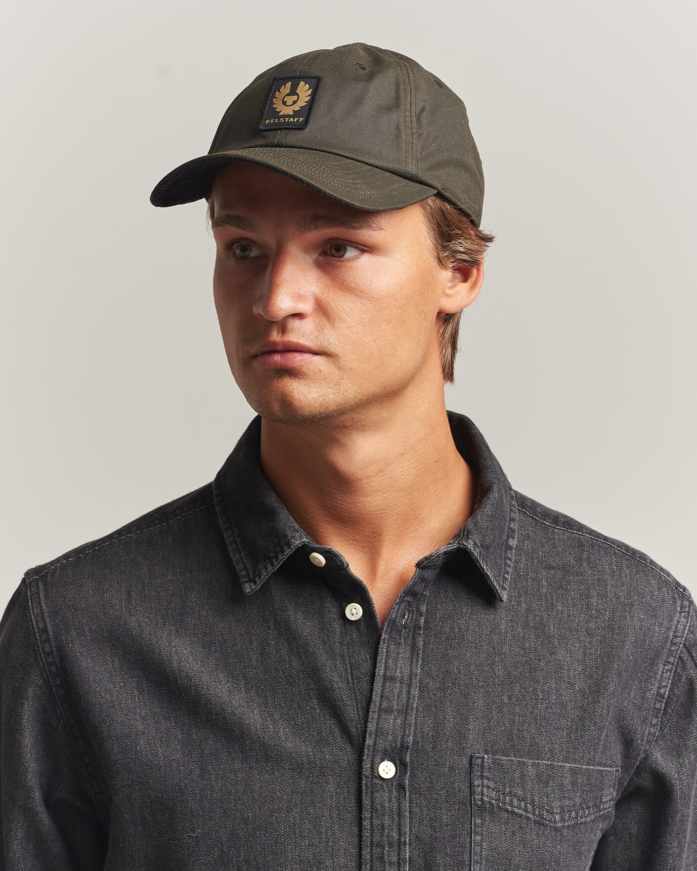 Herre | Hatter og capser | Belstaff | Phoenix Wax Logo Cap Faded Olive