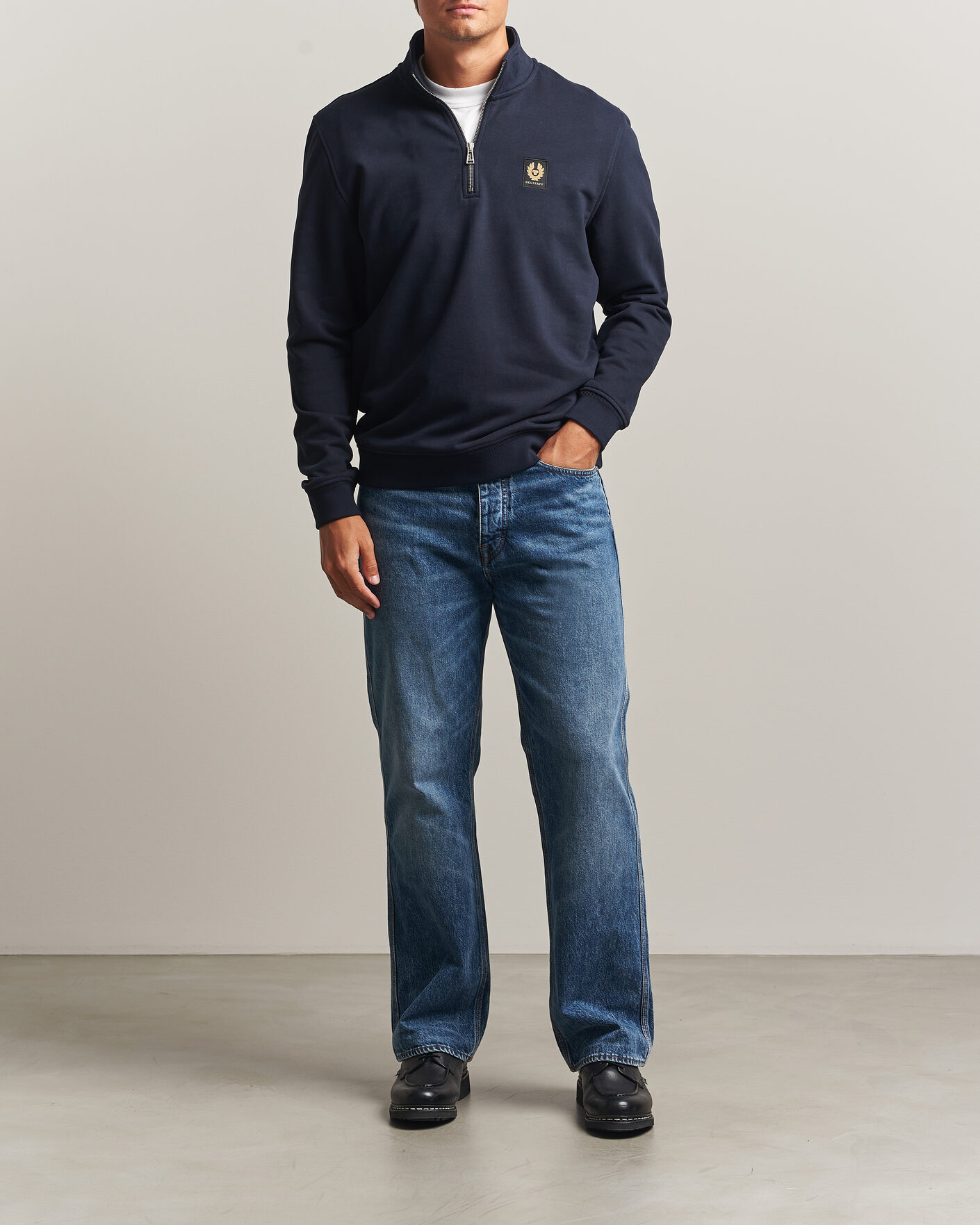 Herre | Gensere | Belstaff | Signature Half Zip Sweatshirt Dark Ink