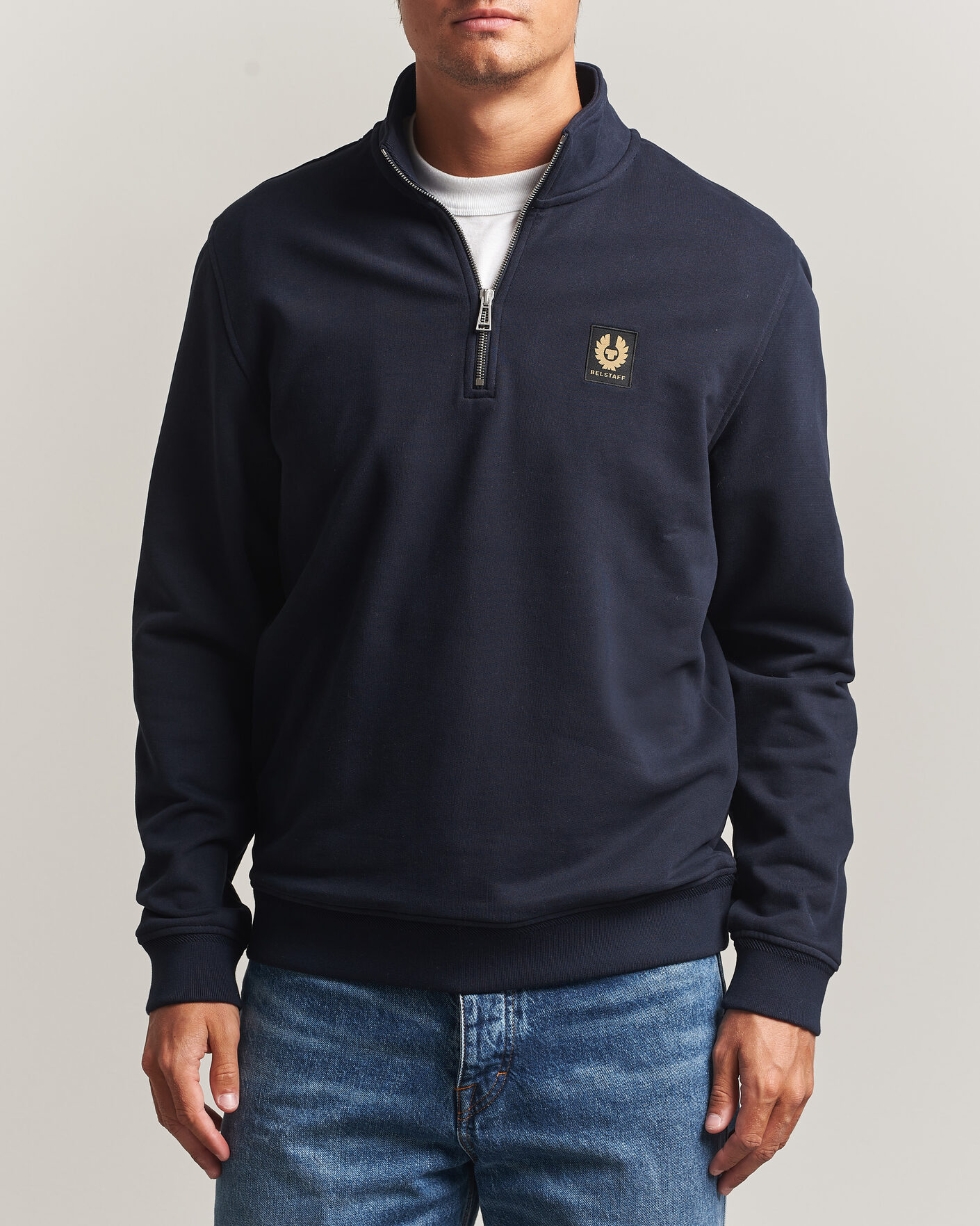 Herre | Gensere | Belstaff | Signature Half Zip Sweatshirt Dark Ink