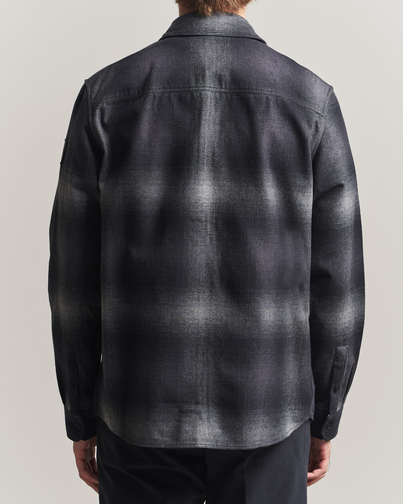 Herre | Skjorter | Belstaff | Outpost Cotton Flannel Checked Overshirt Black