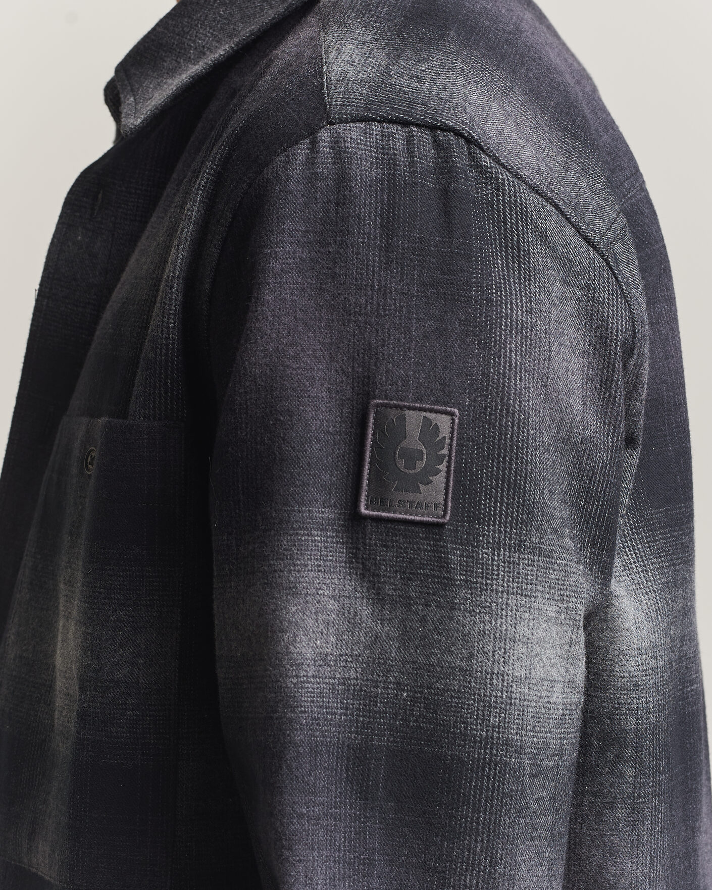 Herre | Skjorter | Belstaff | Outpost Cotton Flannel Checked Overshirt Black