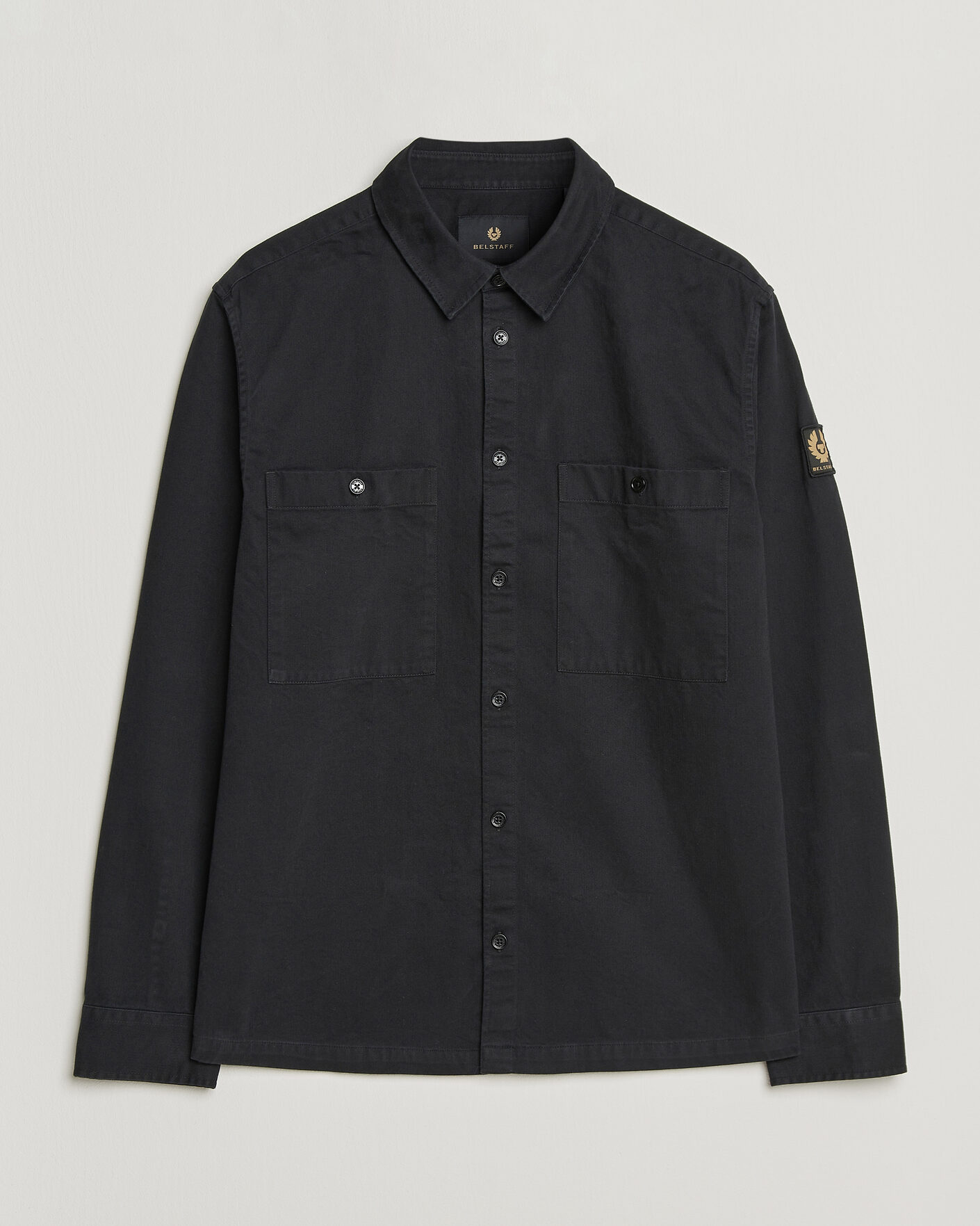 Herre | Skjorter | Belstaff | Outpost Cotton Herringbone Overshirt Black