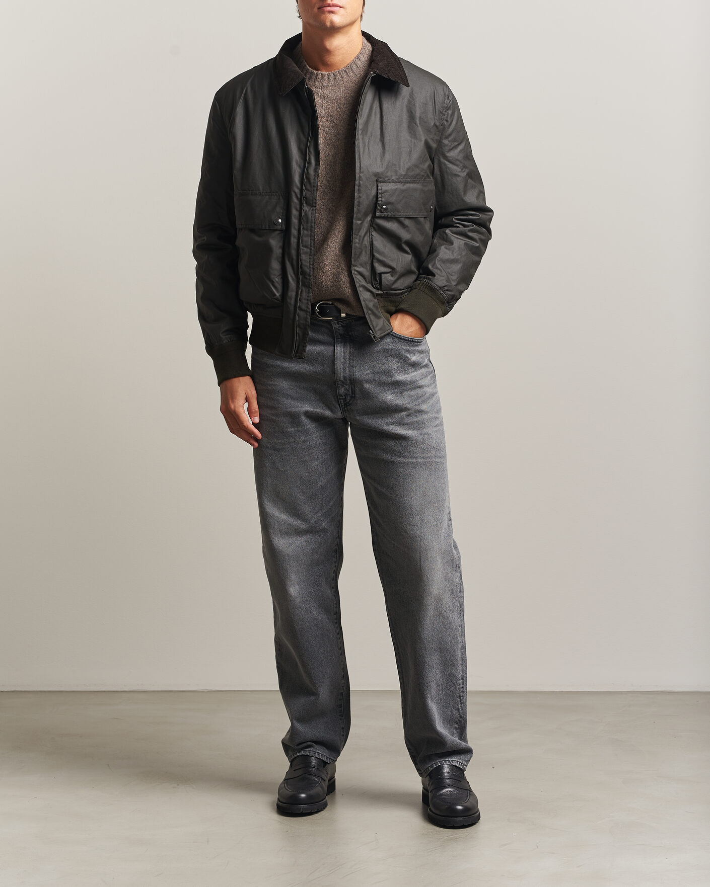 Herre | Jakker | Belstaff | Mount Wax Bomber Jacket Faded Olive