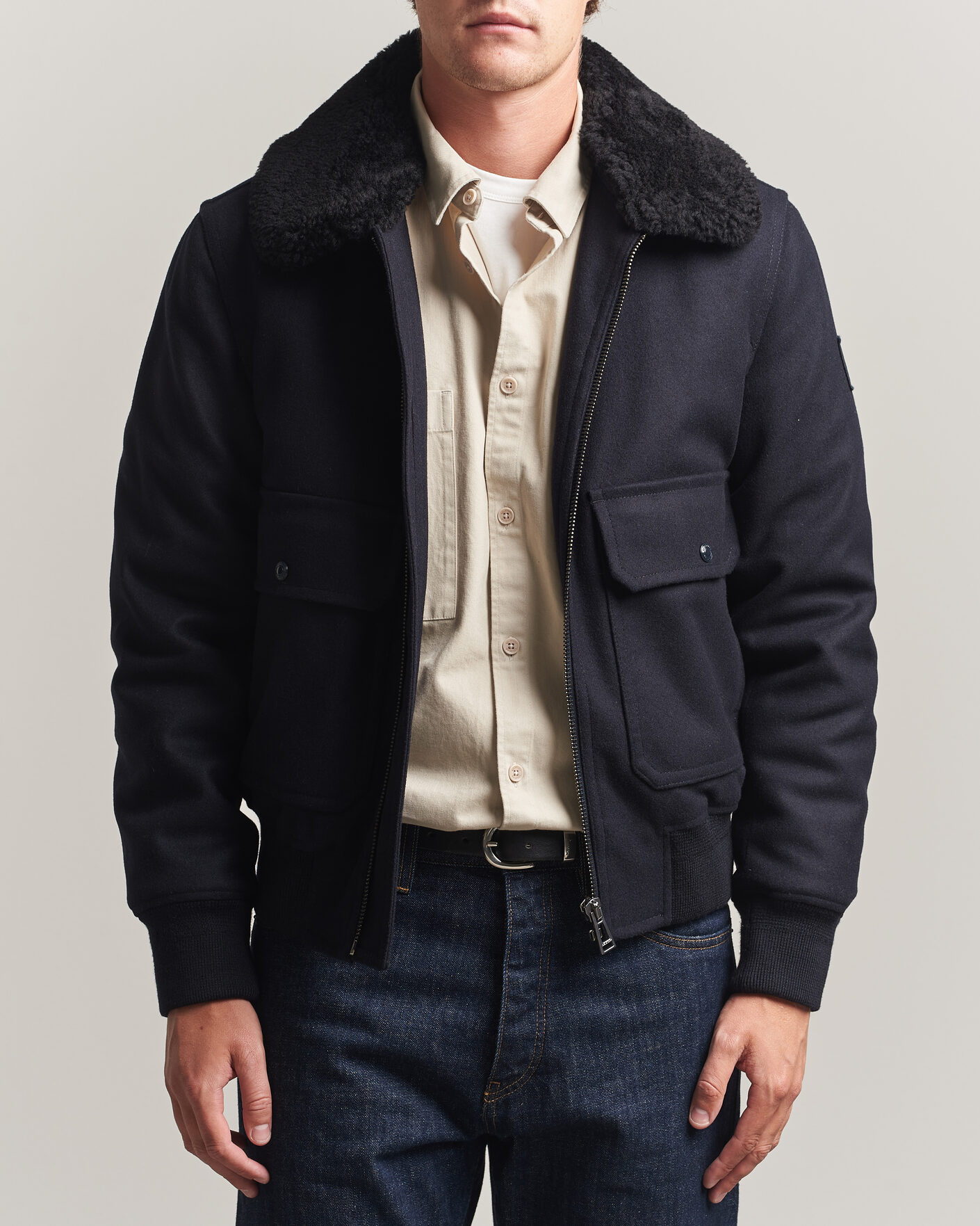 Herre | Jakker | Belstaff | Welder Wool Bomber Jacket Dark Ink