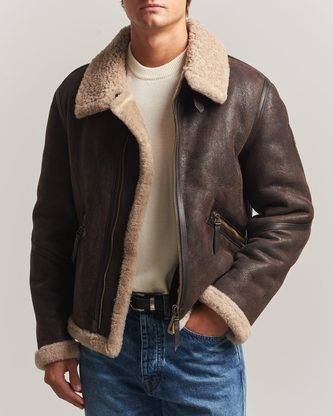 Herre | Jakker | Belstaff | Winterbrook Shearling Jacket Dark Brown