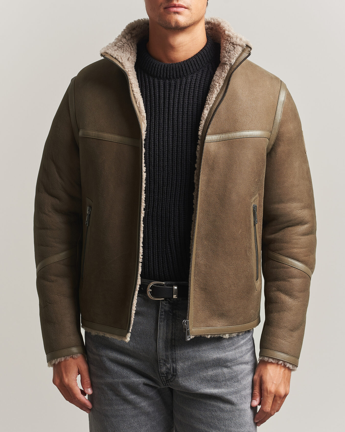Herre | Jakker | Belstaff | Highland Shearling Jacket Dark Dusty Taupe
