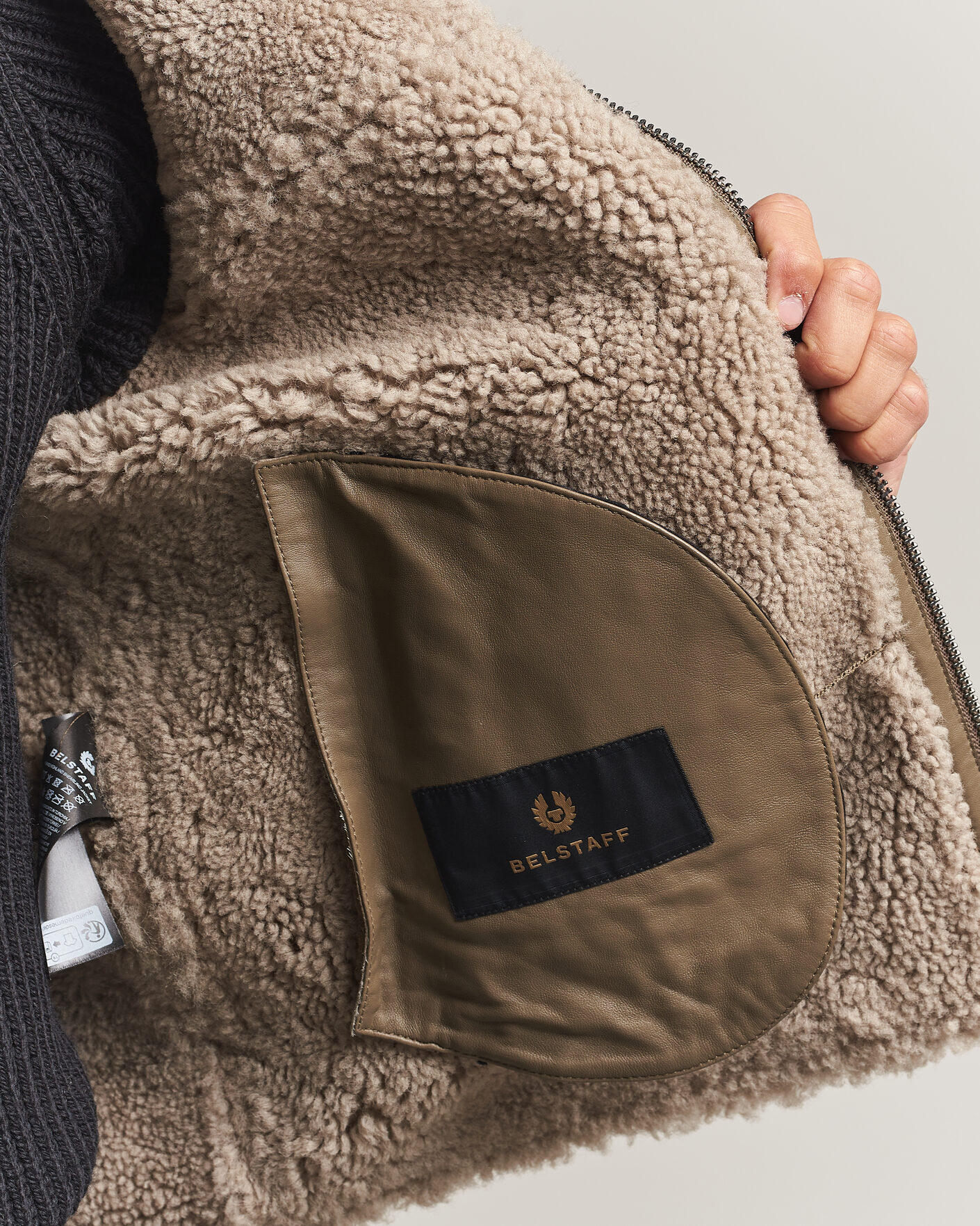 Herre | Jakker | Belstaff | Highland Shearling Jacket Dark Dusty Taupe