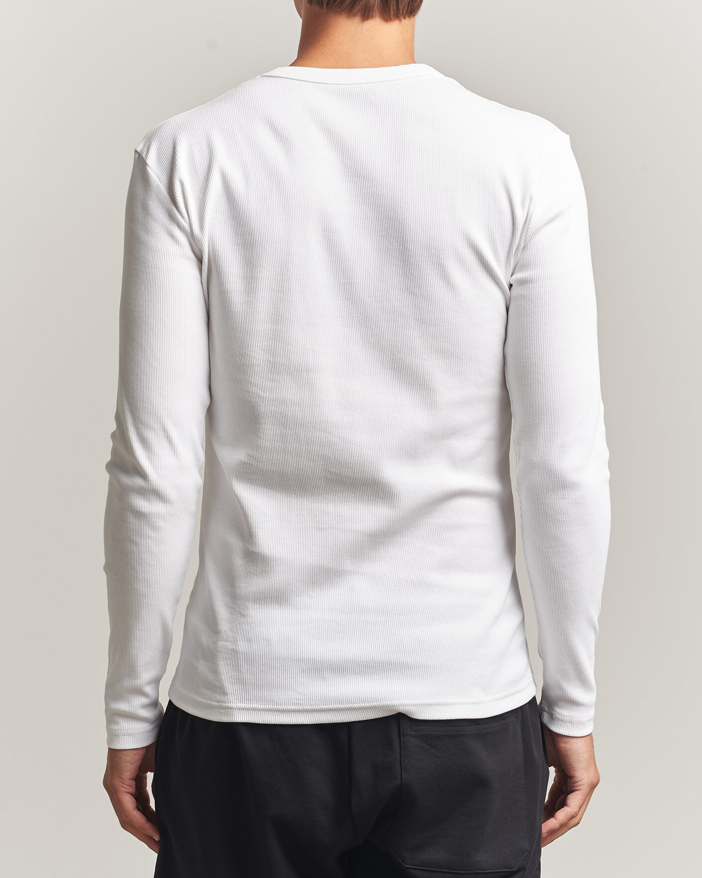 Herre | T-Shirts | Bread & Boxers | Ribbed Long Sleeve T-Shirt White