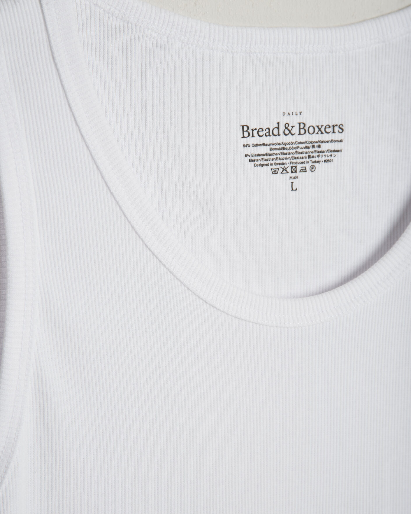 Herre | T-Shirts | Bread & Boxers | 2-Pack Ribbed Tank White