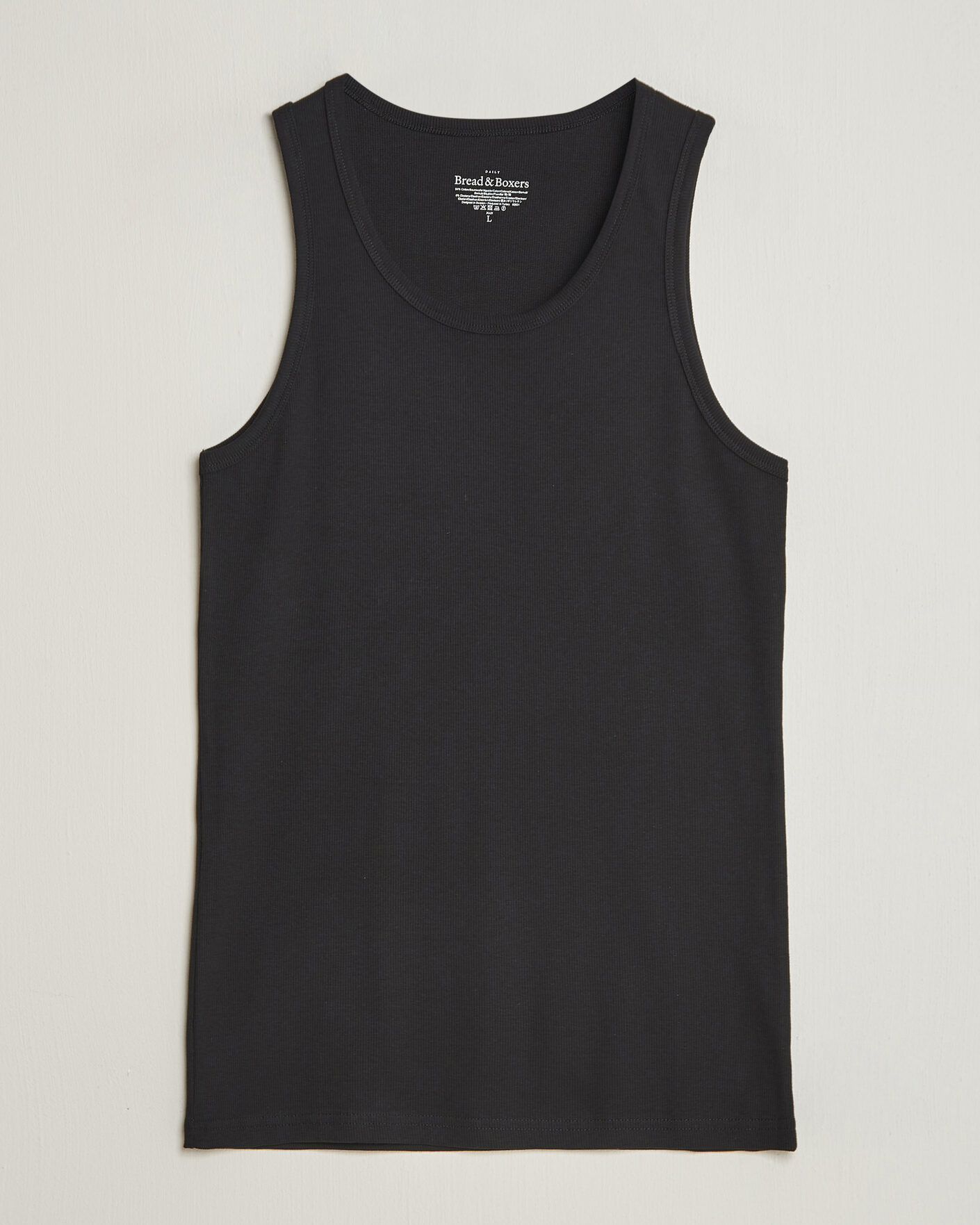 Herre | T-Shirts | Bread & Boxers | 2-Pack Ribbed Tank Black