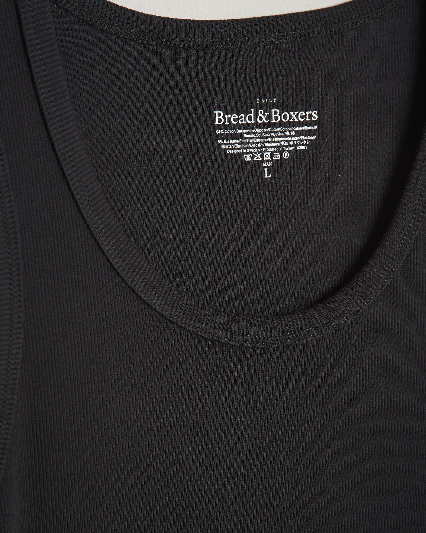 Herre | T-Shirts | Bread & Boxers | 2-Pack Ribbed Tank Black