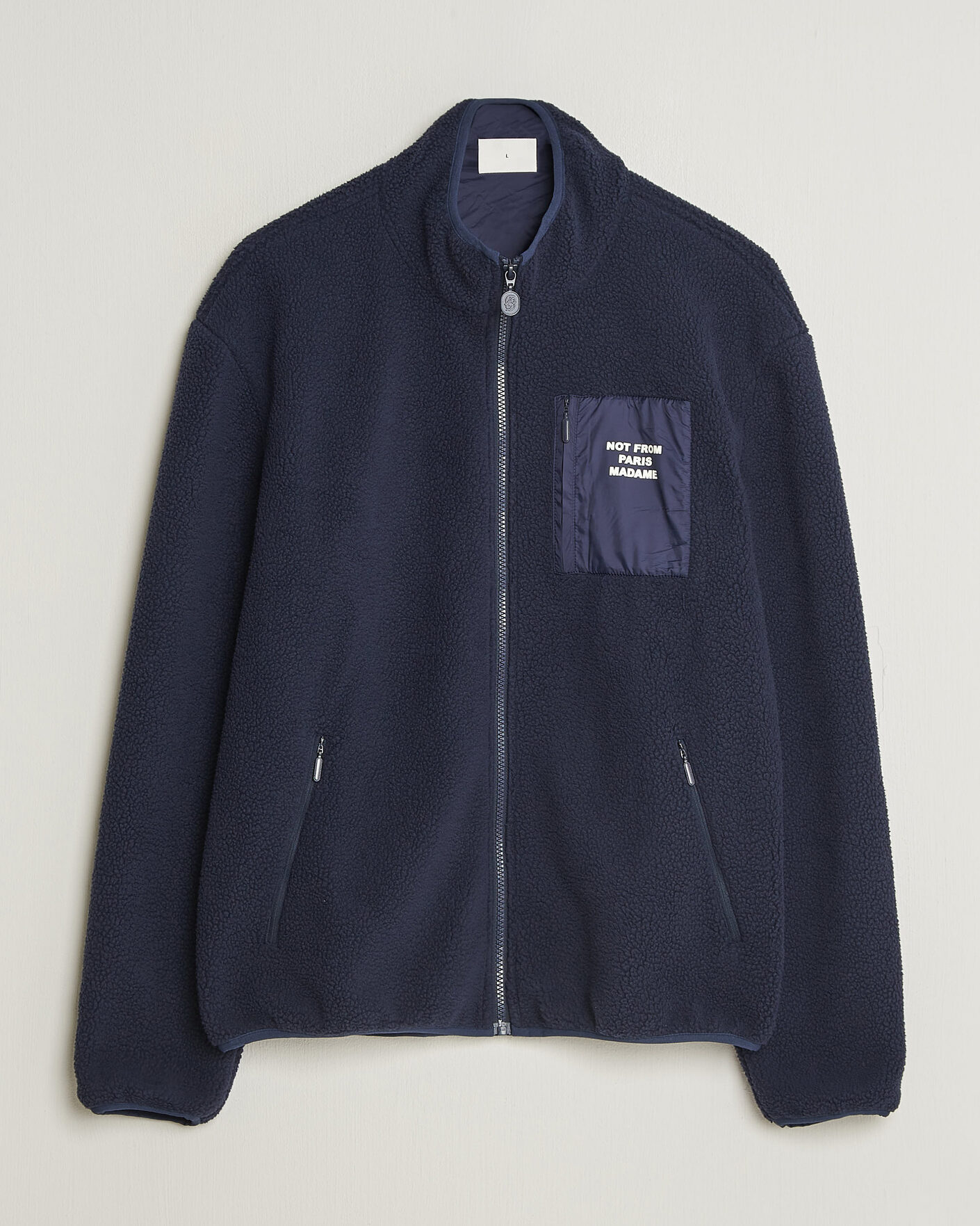Herre | Gensere | Drôle de Monsieur | Slogan Sherpa Jacket Navy