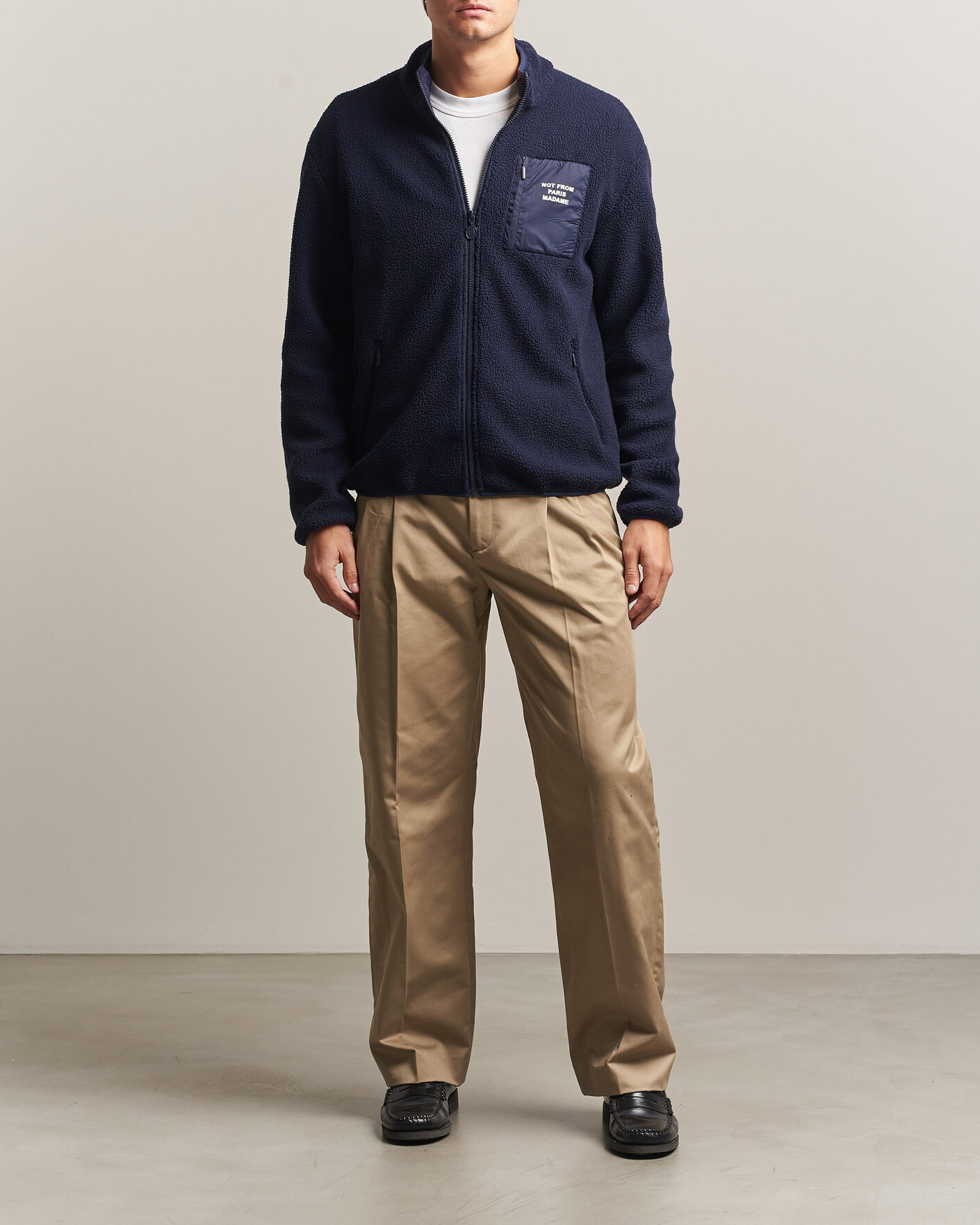 Herre | Gensere | Drôle de Monsieur | Slogan Sherpa Jacket Navy