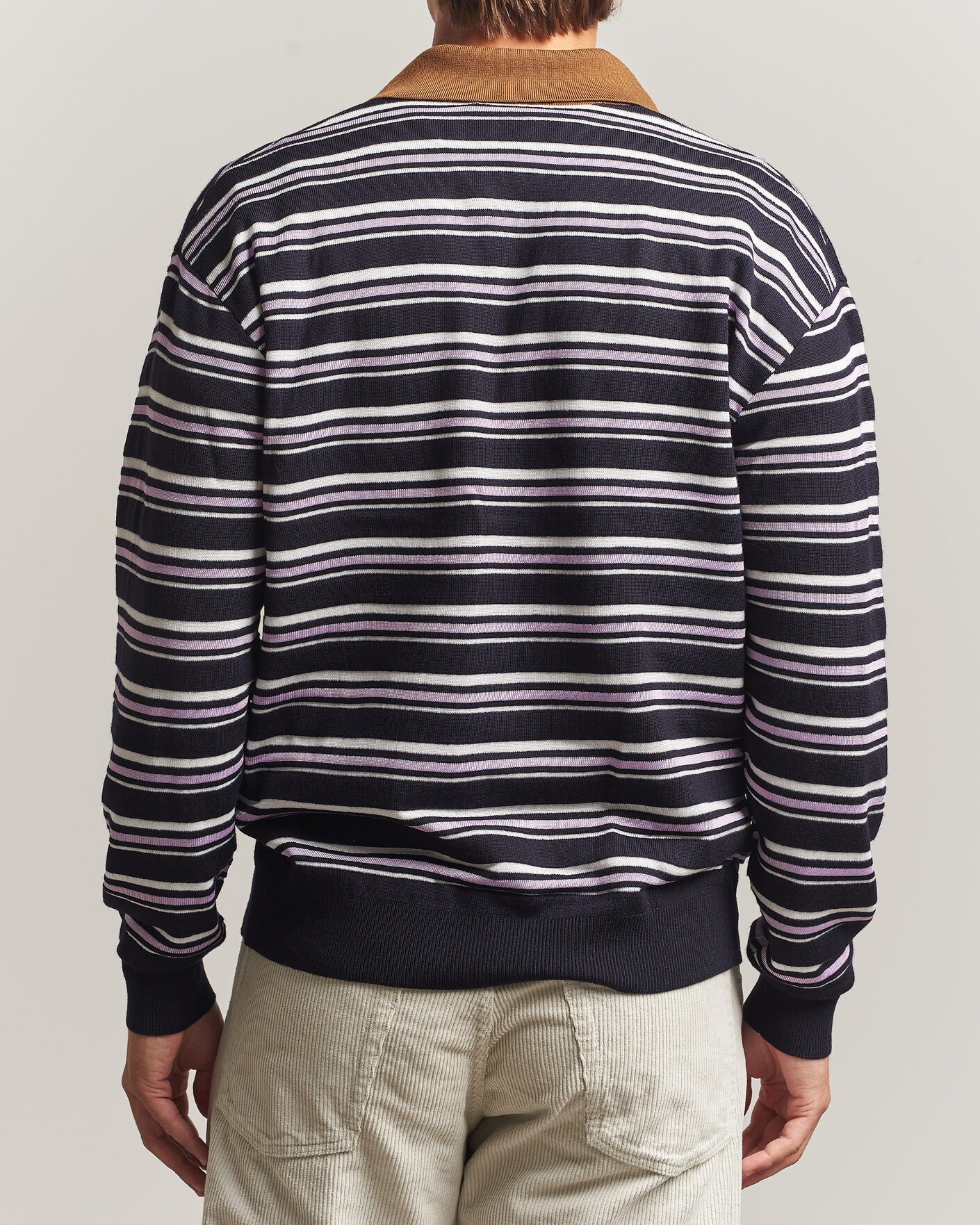 Herre | Gensere | Drôle de Monsieur | Striped Knitted Rugger Navy Multi