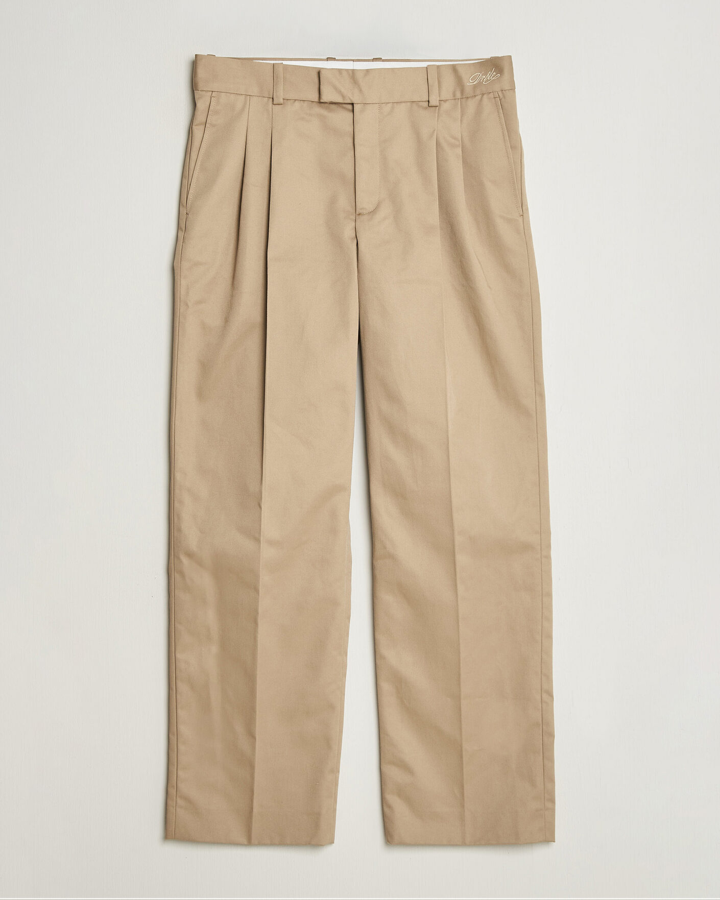Herre | Bukser | Drôle de Monsieur | Gabardine Pleated Trousers Beige