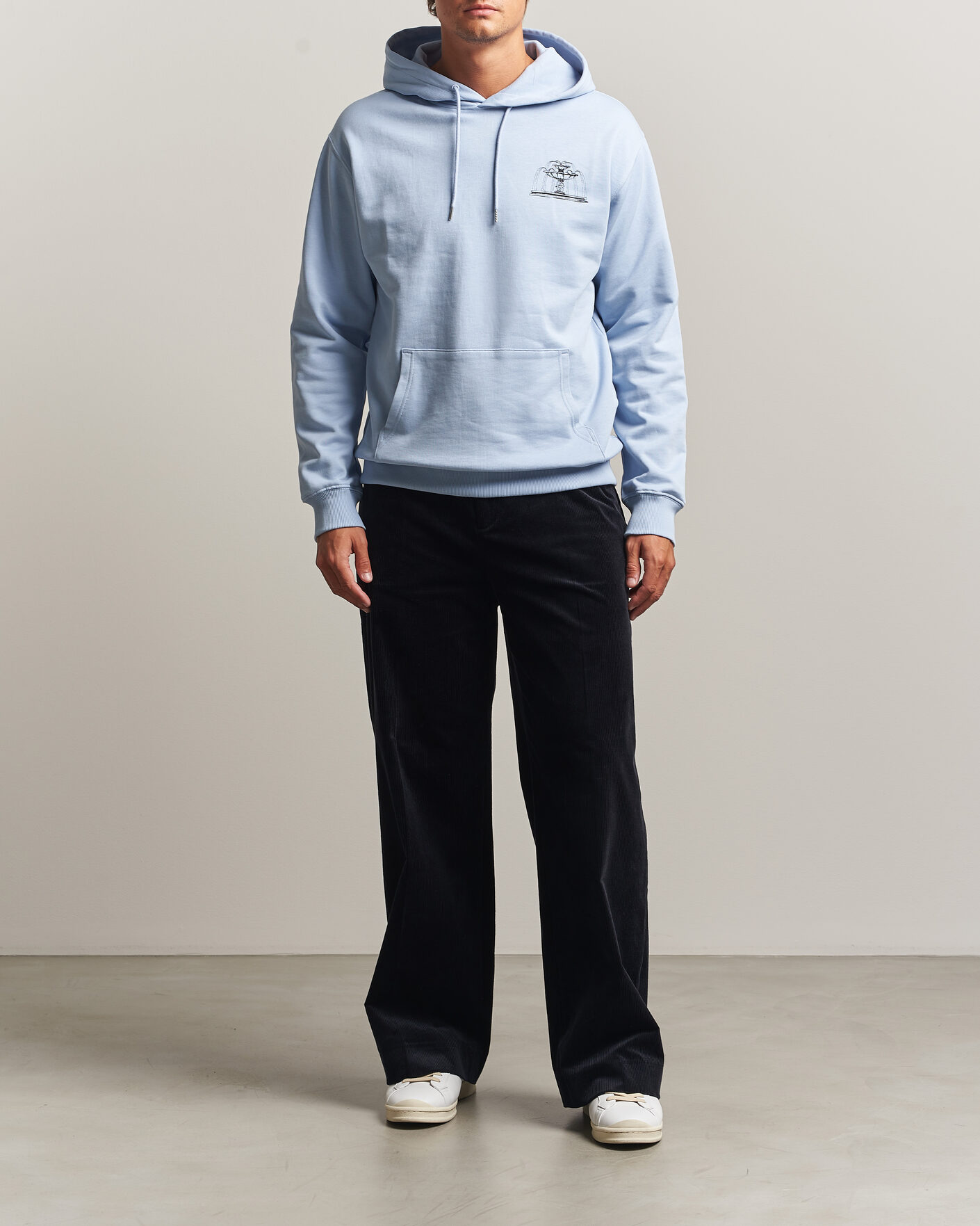 Herre | Gensere | Drôle de Monsieur | Fountain Printed Hoodie Light Blue