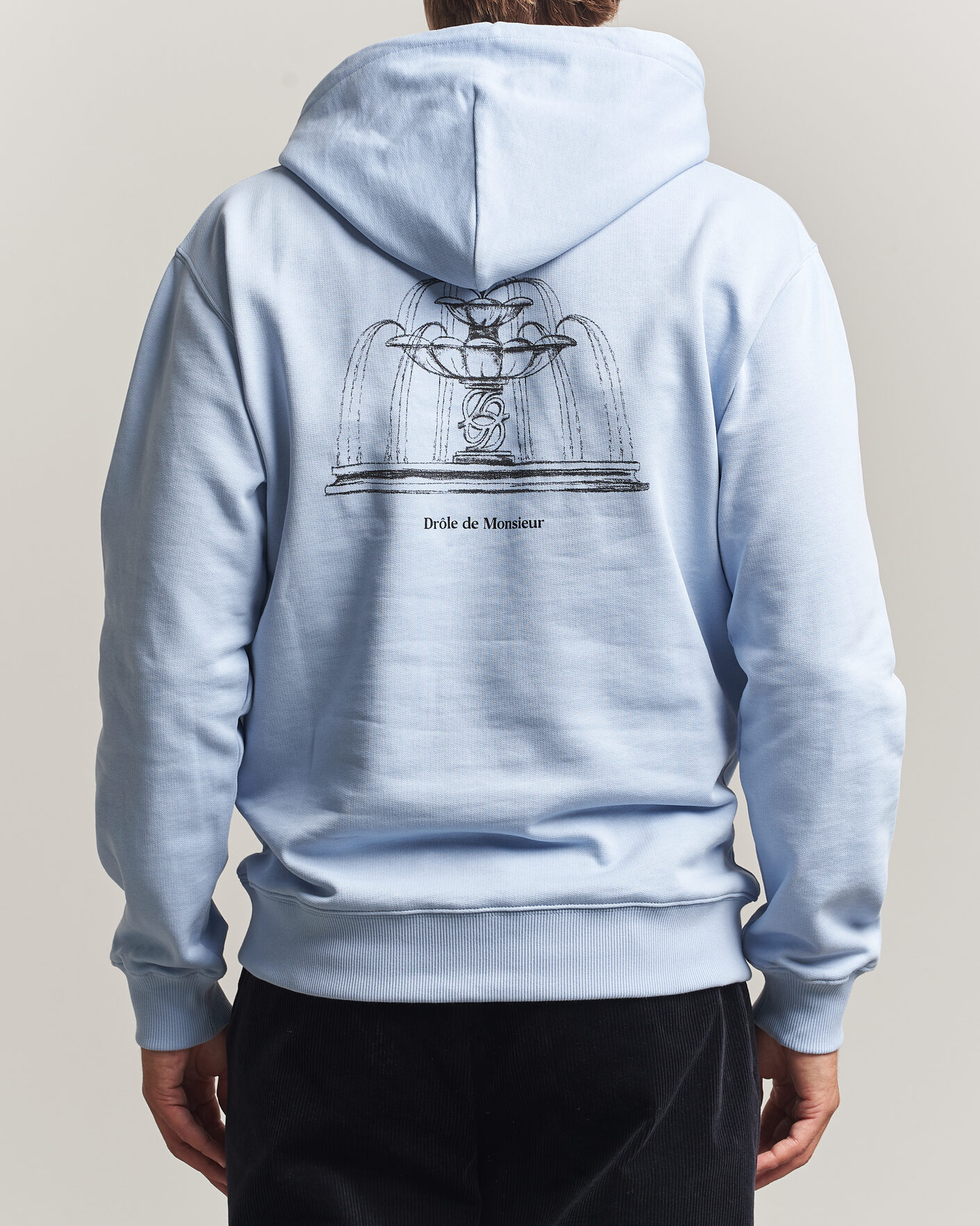 Herre | Gensere | Drôle de Monsieur | Fountain Printed Hoodie Light Blue