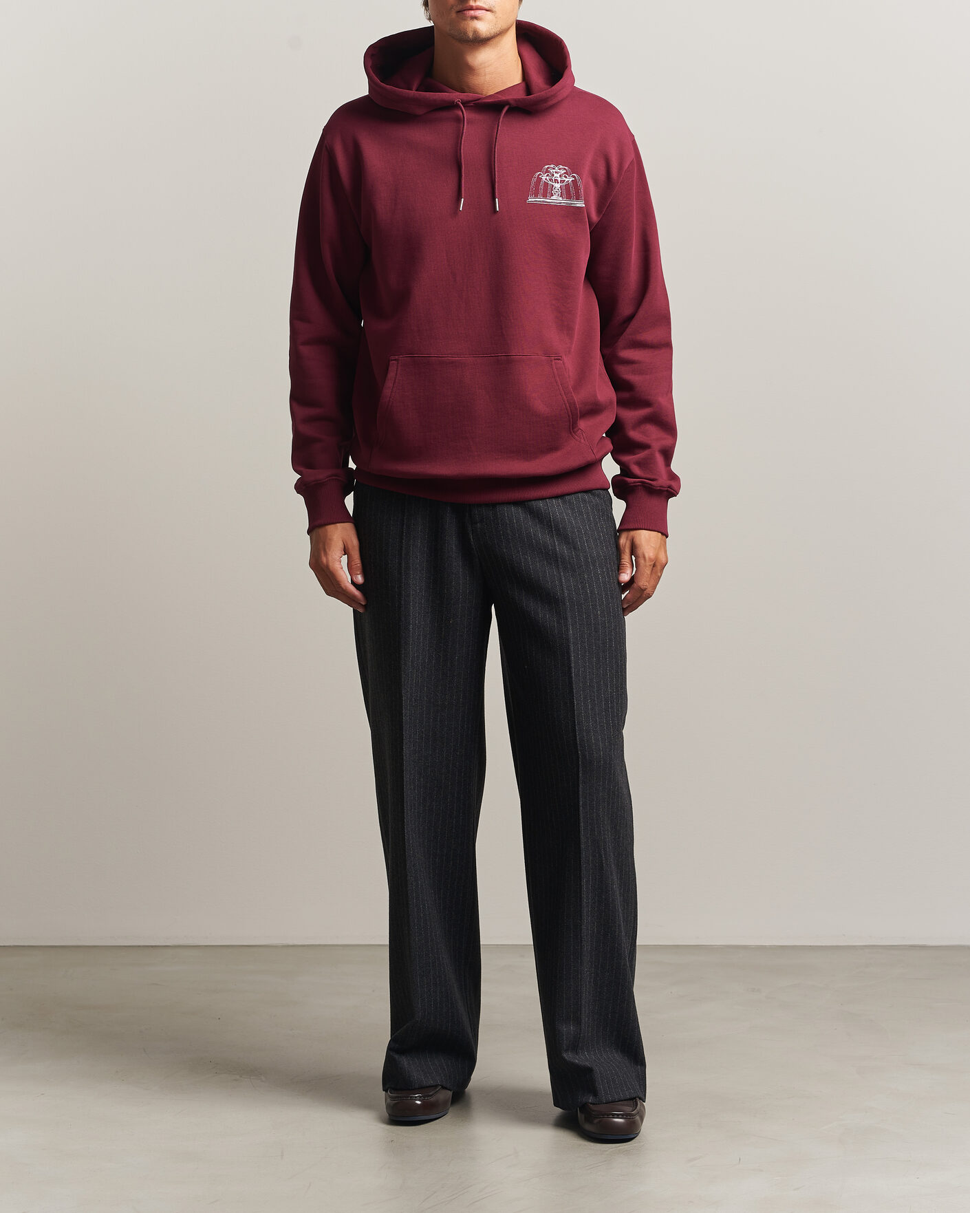 Herre | Gensere | Drôle de Monsieur | Fountain Printed Hoodie Burgundy