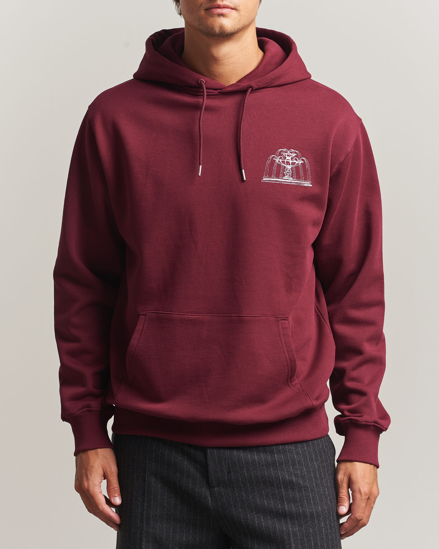 Herre | Gensere | Drôle de Monsieur | Fountain Printed Hoodie Burgundy