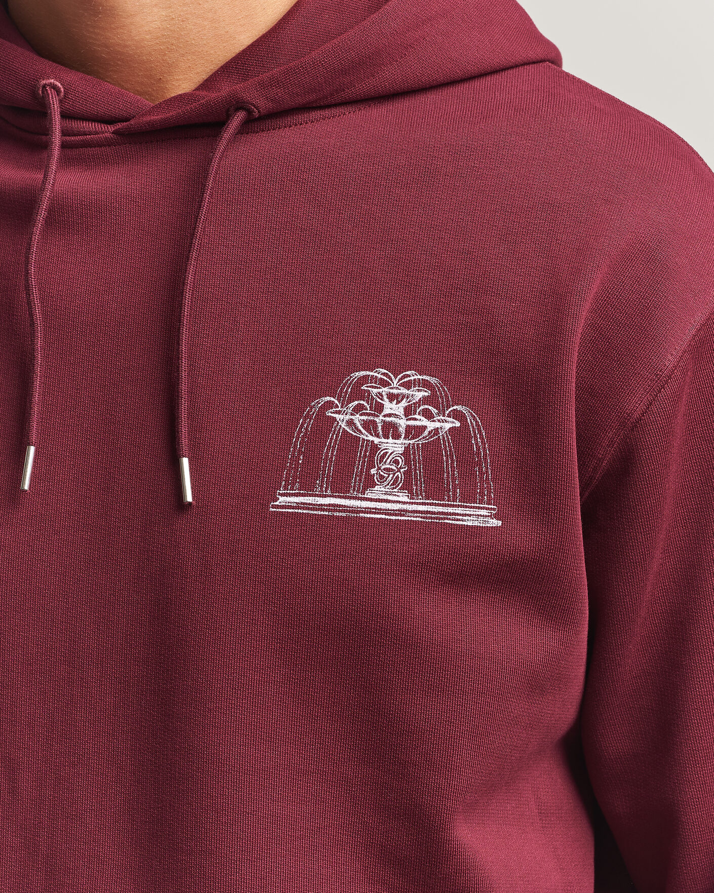 Herre | Gensere | Drôle de Monsieur | Fountain Printed Hoodie Burgundy