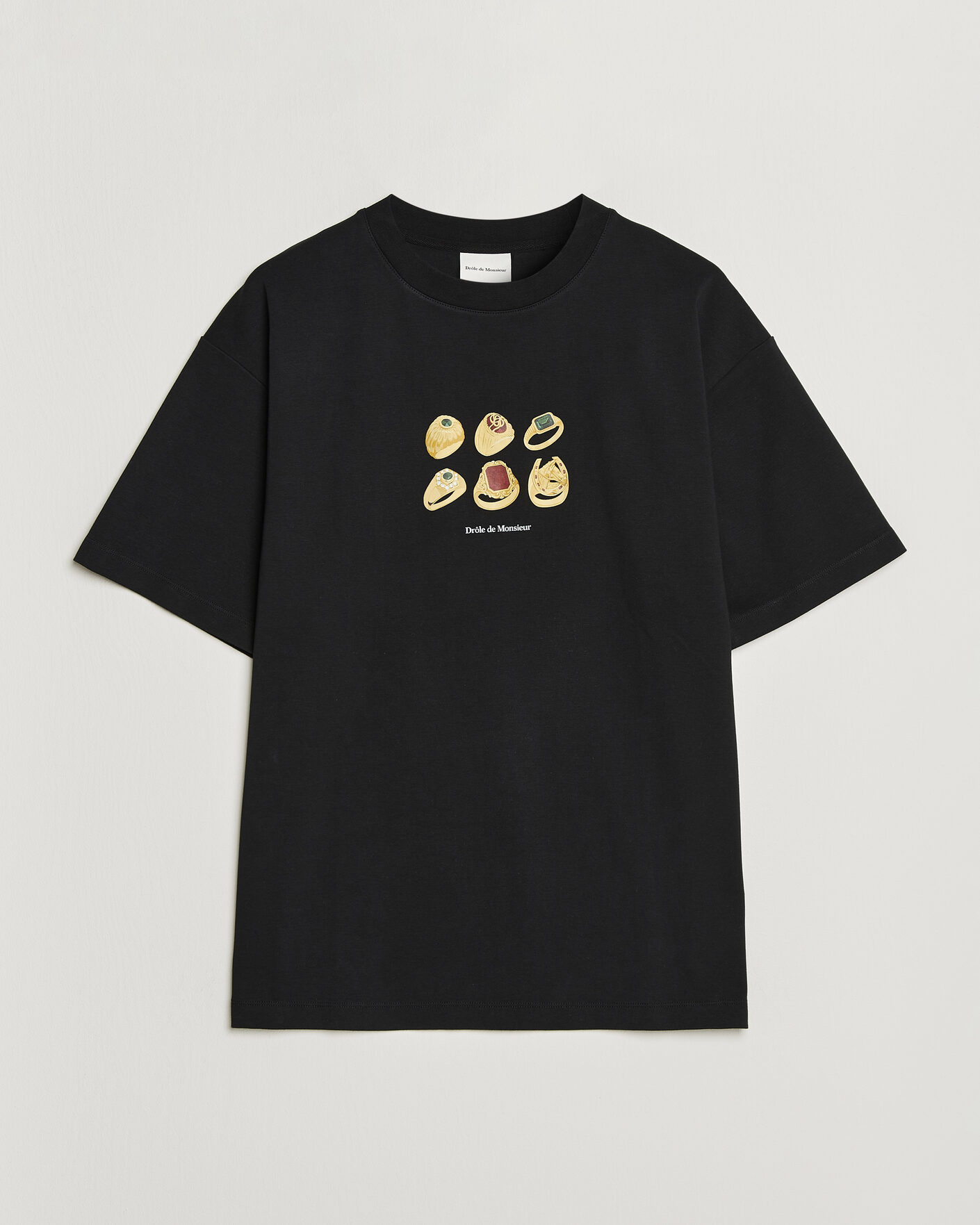 Herre | T-Shirts | Drôle de Monsieur | Rings T-Shirt Black