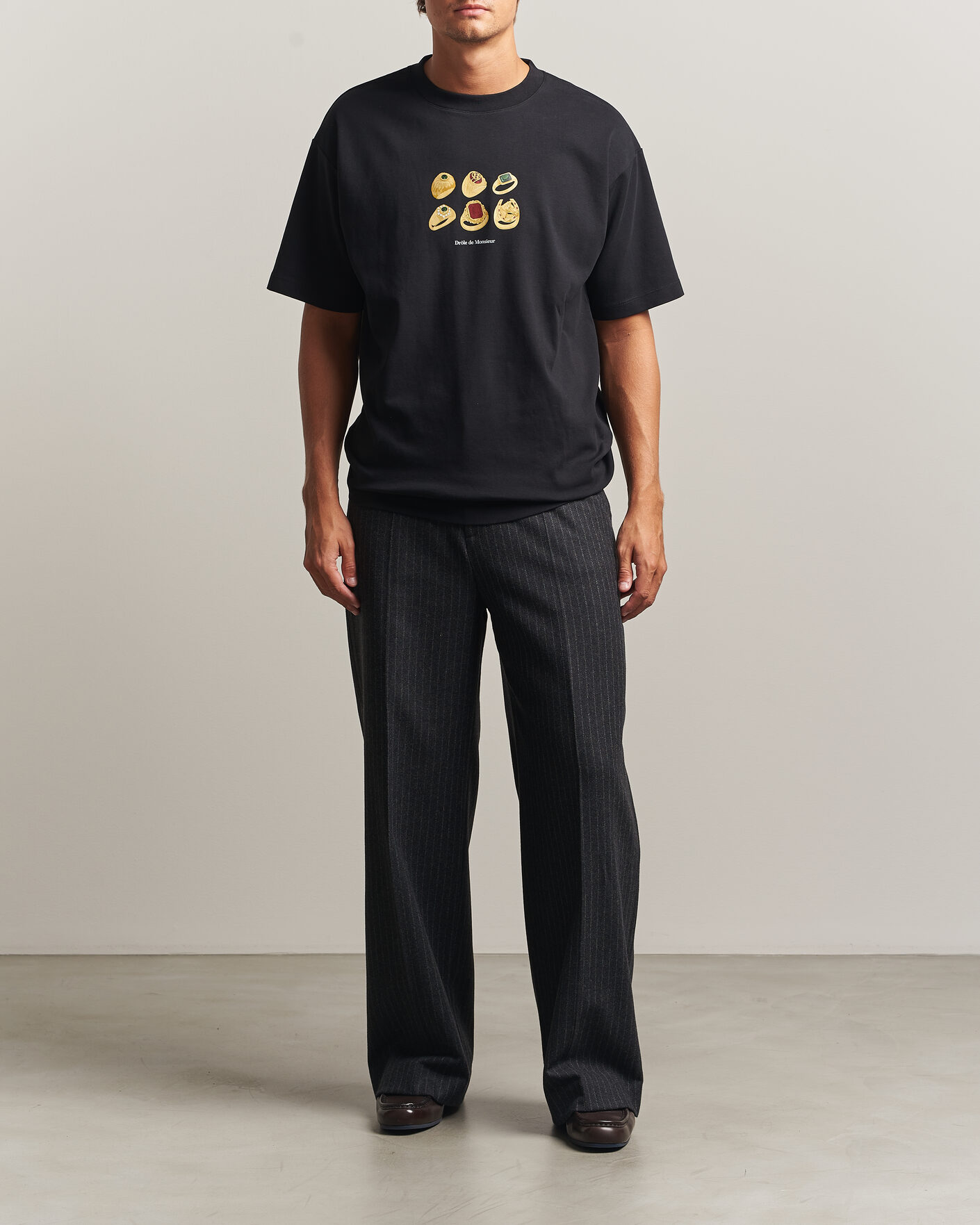 Herre | T-Shirts | Drôle de Monsieur | Rings T-Shirt Black