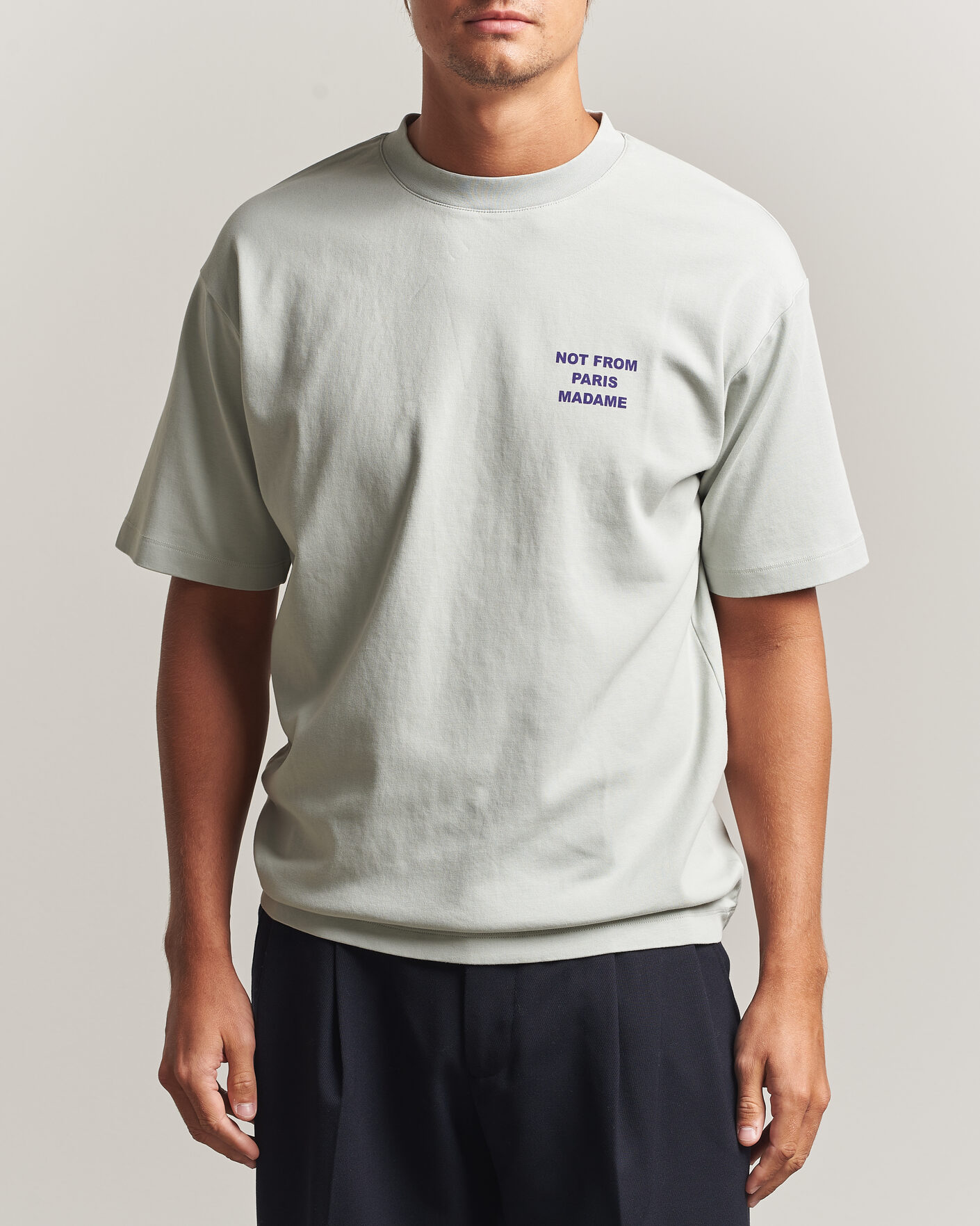 Herre | T-Shirts | Drôle de Monsieur | Bold Slogan T-Shirt Grey
