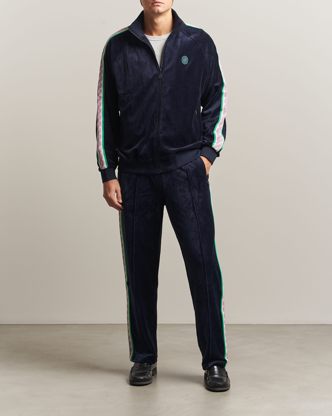 Herre | Gensere | Drôle de Monsieur | Survêtement Velours Track Jacket Navy