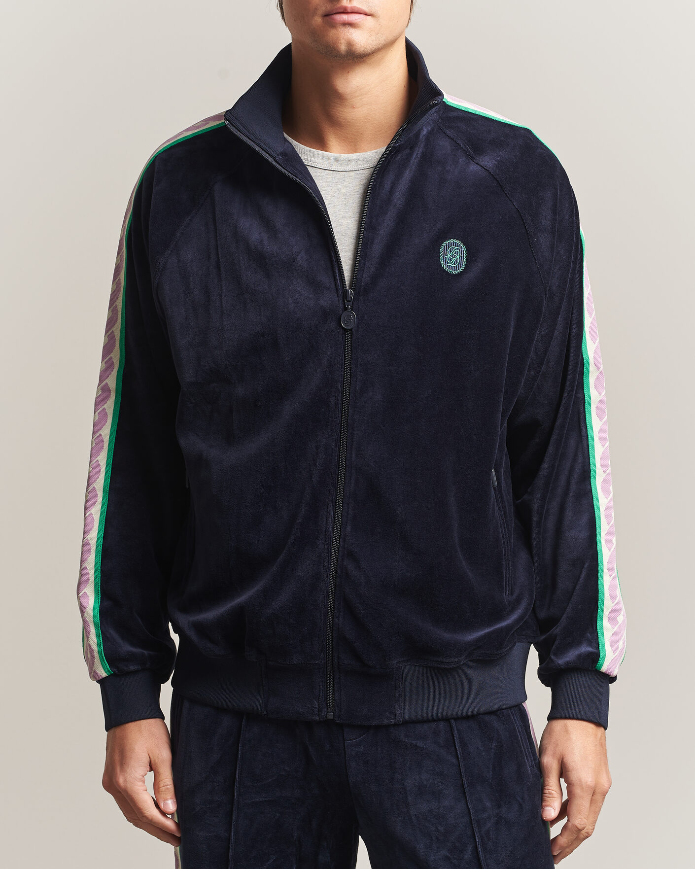 Herre | Gensere | Drôle de Monsieur | Survêtement Velours Track Jacket Navy