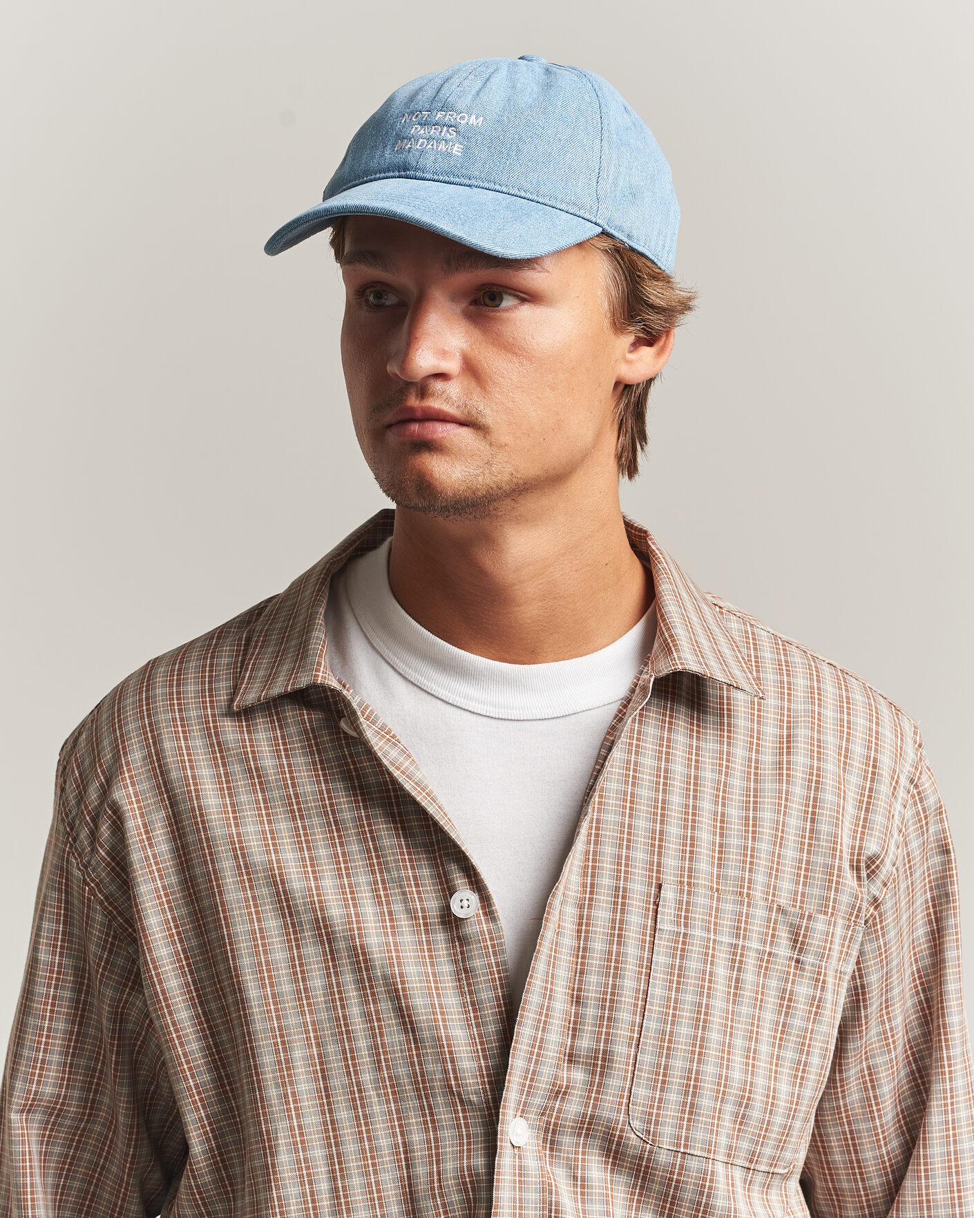 Herre | Hatter og capser | Drôle de Monsieur | Slogan Denim Baseball Cap Blue