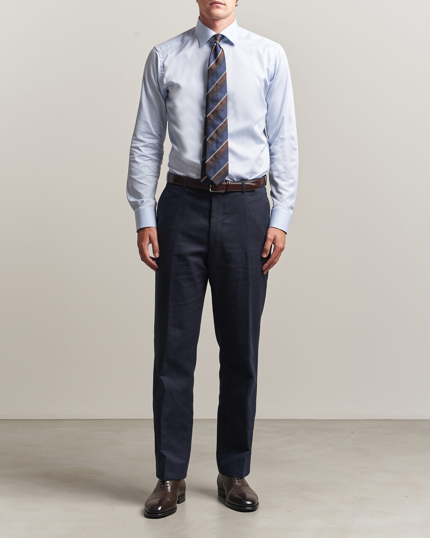 Herre | Skjorter | Eton | Slim Fit Signature Twill Contrast Shirt Light Blue