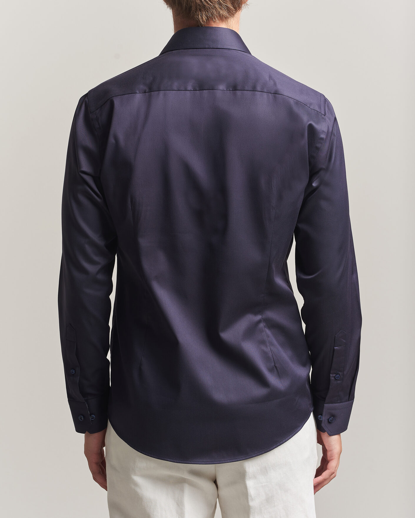 Herre | Skjorter | Eton | Slim Fit Signature Twill Contrast Shirt Navy Blue