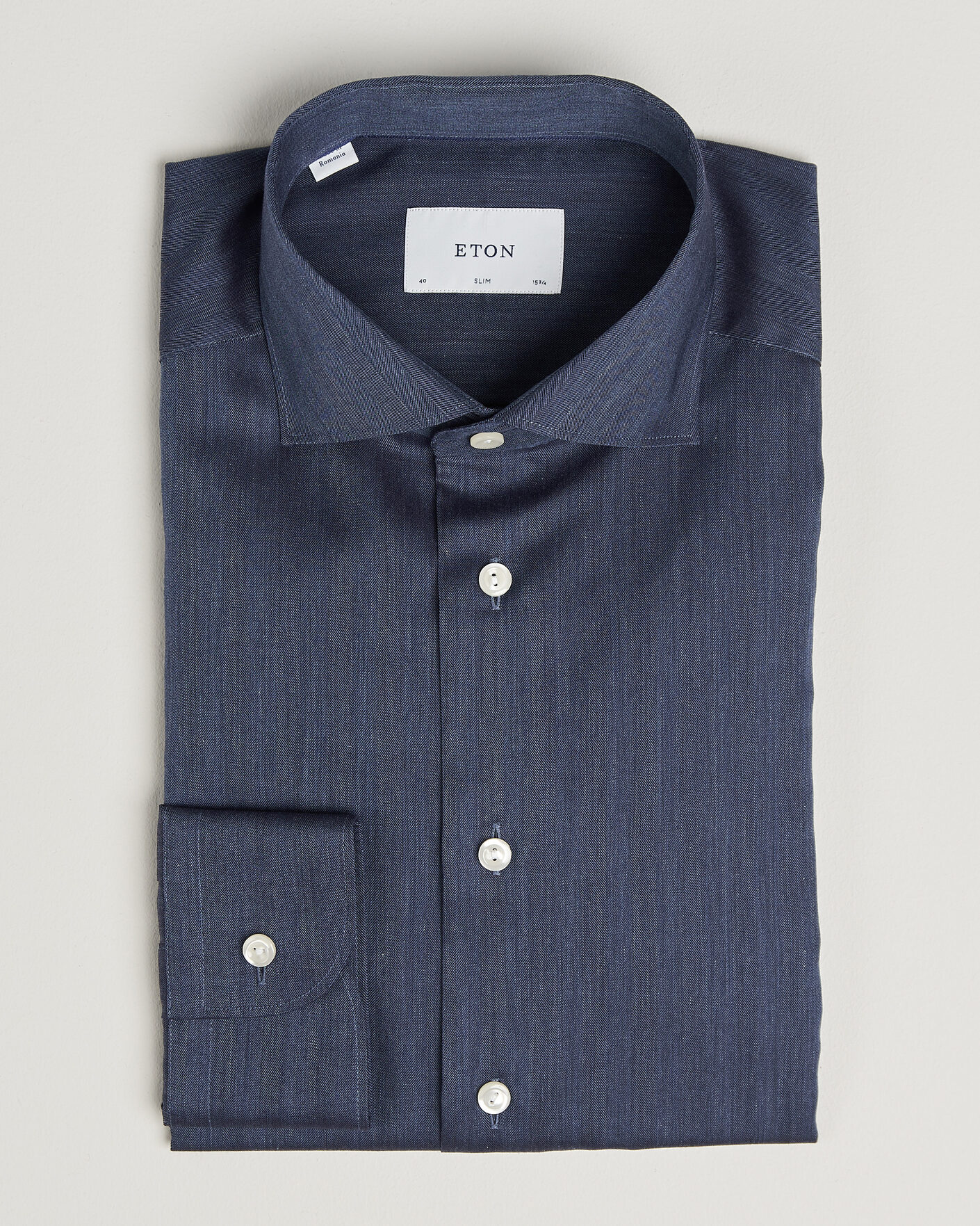 Herre | Skjorter | Eton | Slim Fit Signature Flannel Shirt Dark Blue