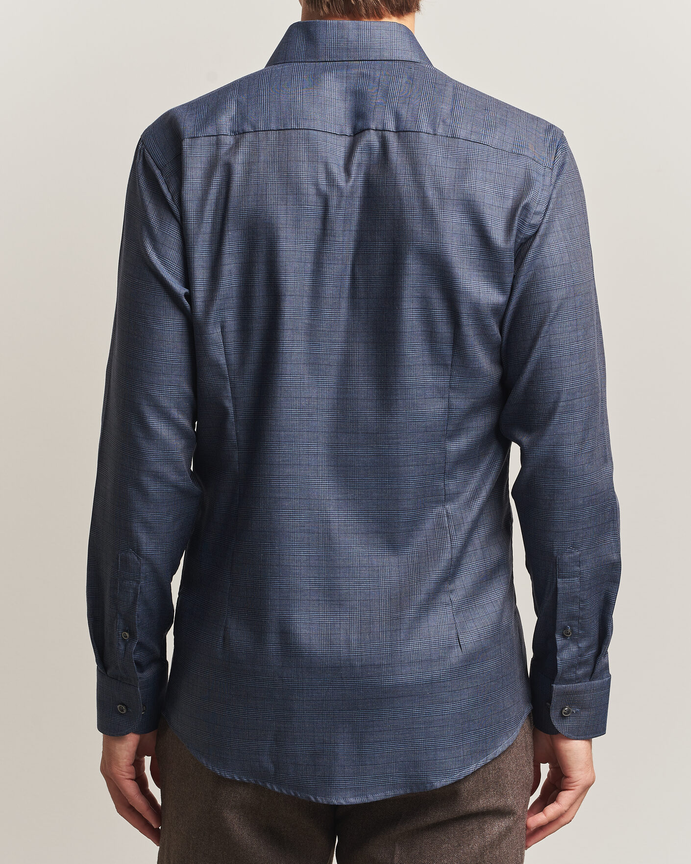 Herre | Skjorter | Eton | Slim Fit Signature Flannel Checked Shirt Dark Blue