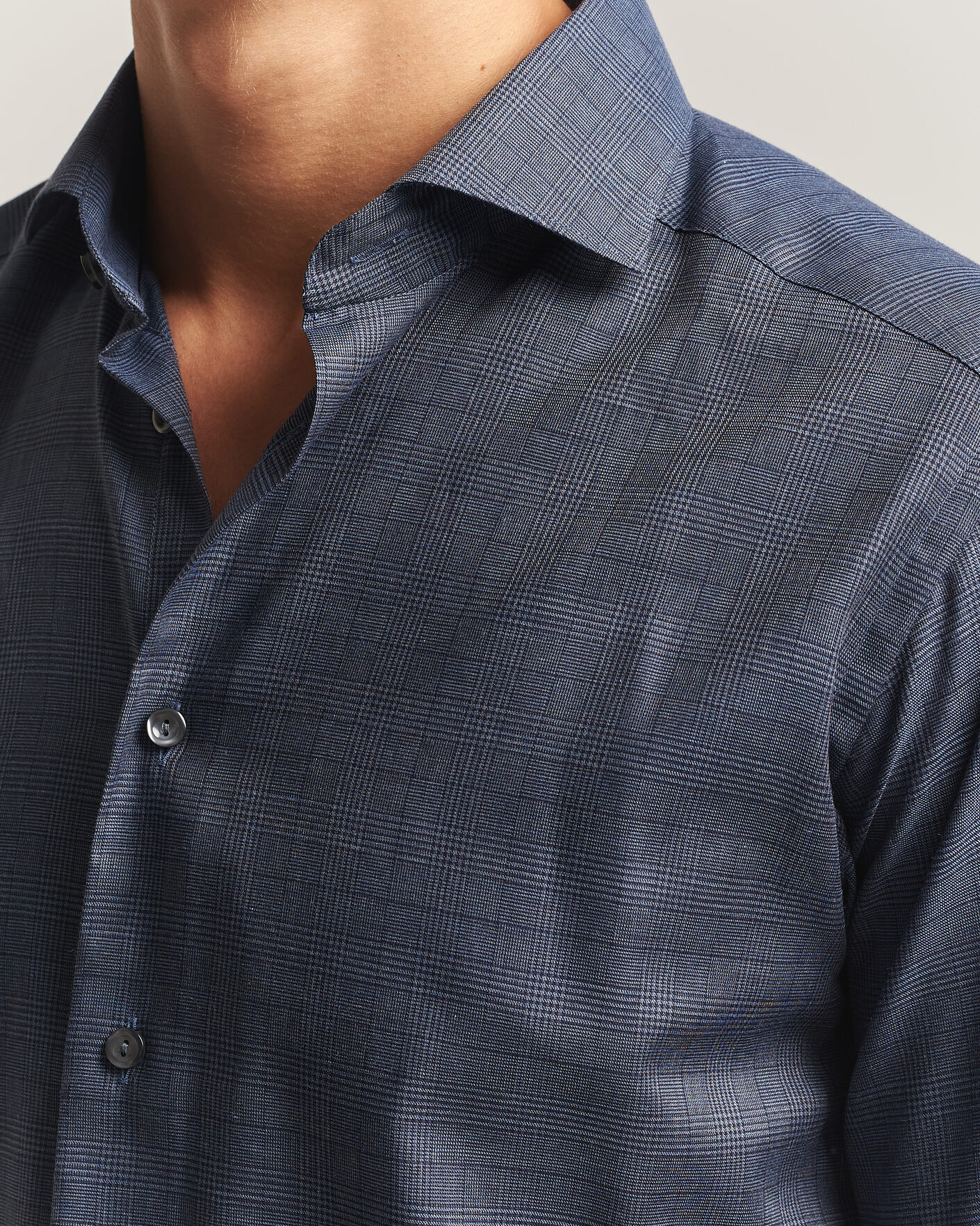 Herre | Skjorter | Eton | Slim Fit Signature Flannel Checked Shirt Dark Blue