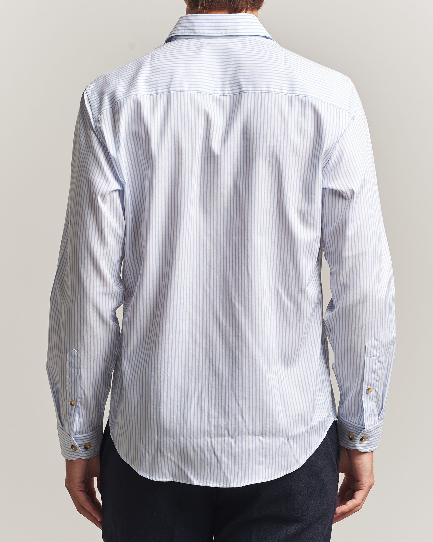 Herre | Skjorter | Eton | Casual Fit Signature Oxford Striped Shirt Light Blue