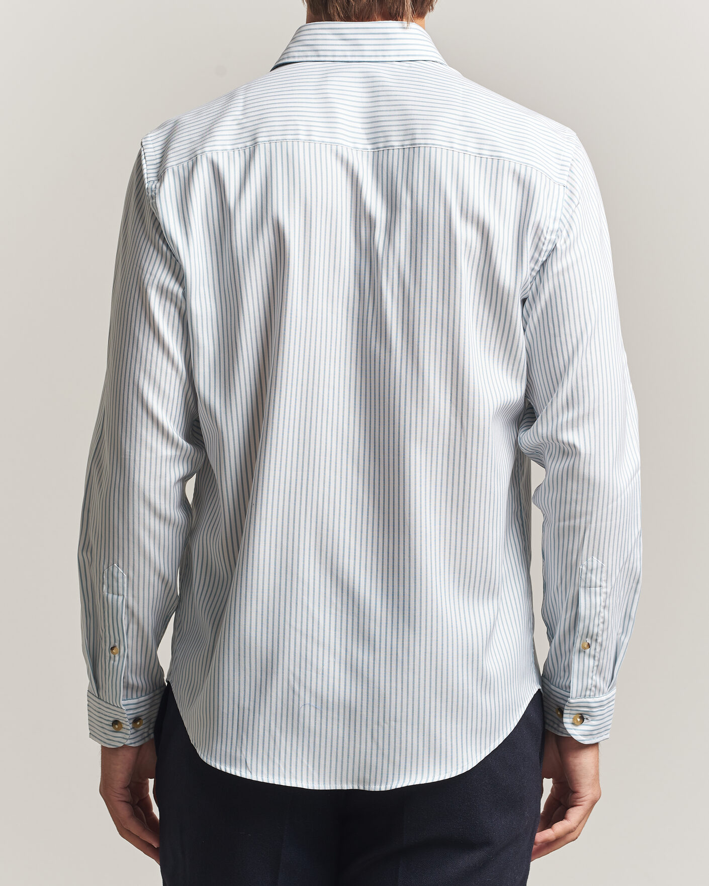 Herre | Skjorter | Eton | Casual Fit Signature Oxford Striped Shirt Mid Blue