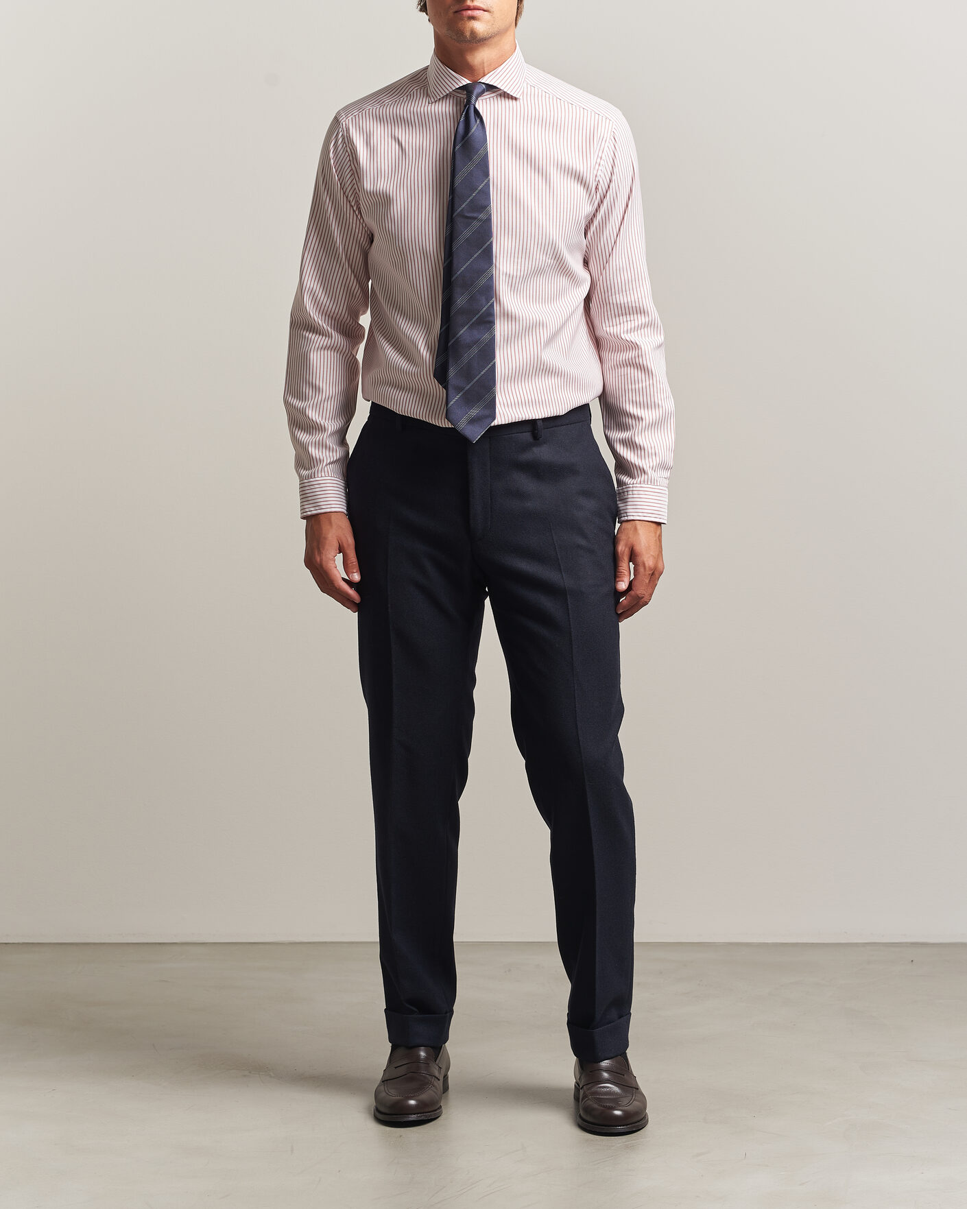 Herre | Skjorter | Eton | Casual Fit Signature Oxford Striped Shirt Orange