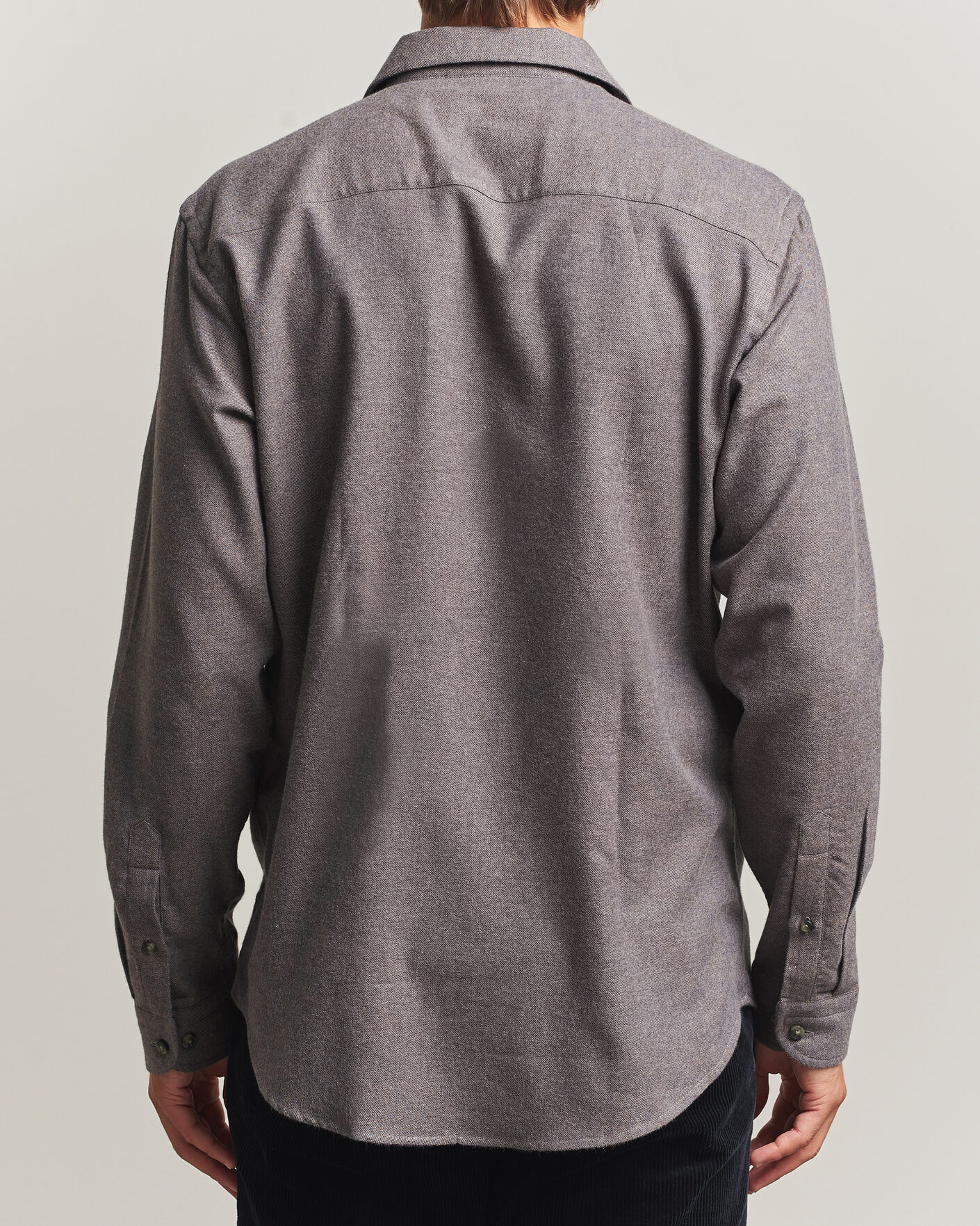 Herre | Skjorter | Eton | Casual Fit One Piece Collar Flannel Shirt Dark Brown