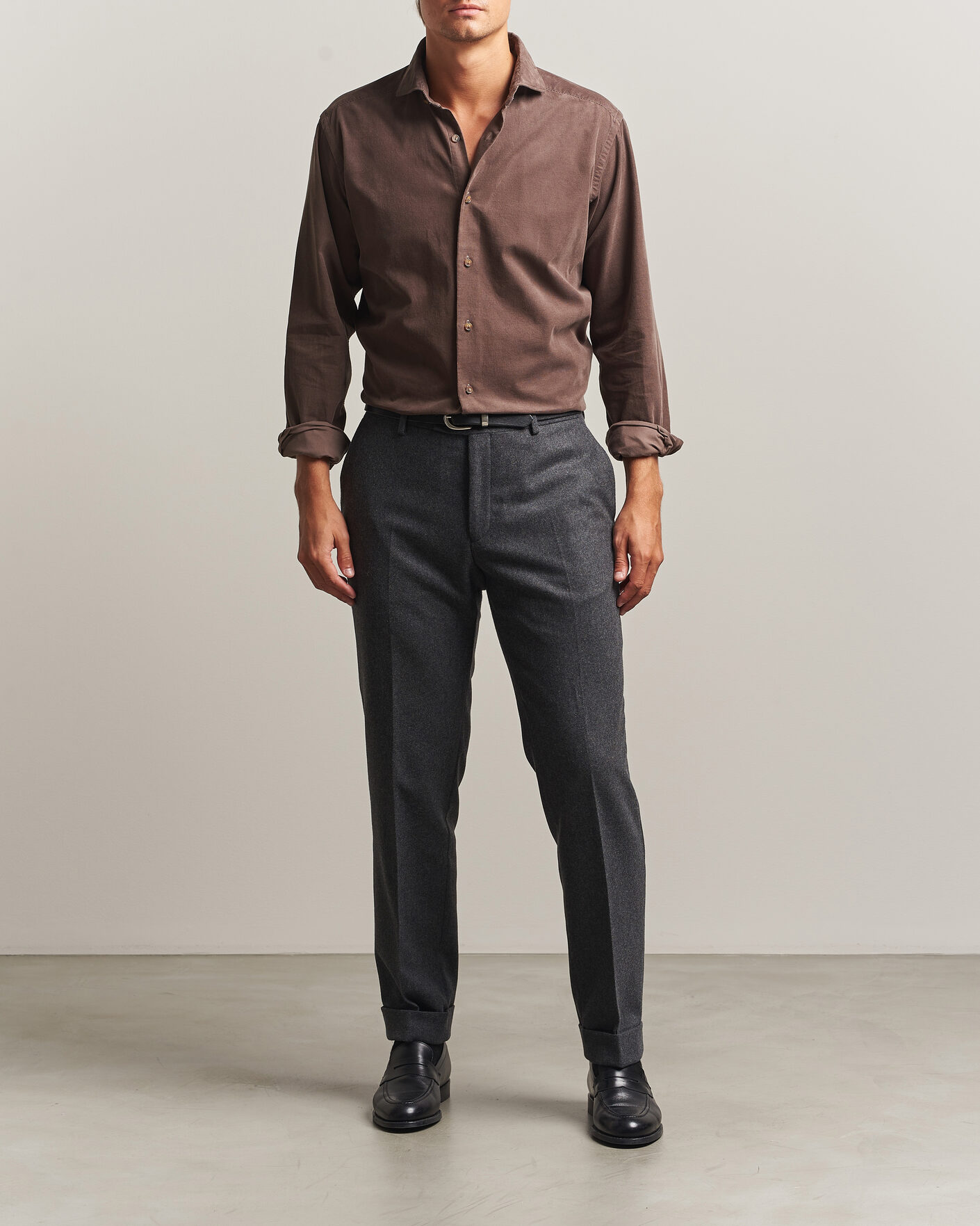 Herre | Skjorter | Eton | Casual Fit Corduroy Shirt Dark Brown