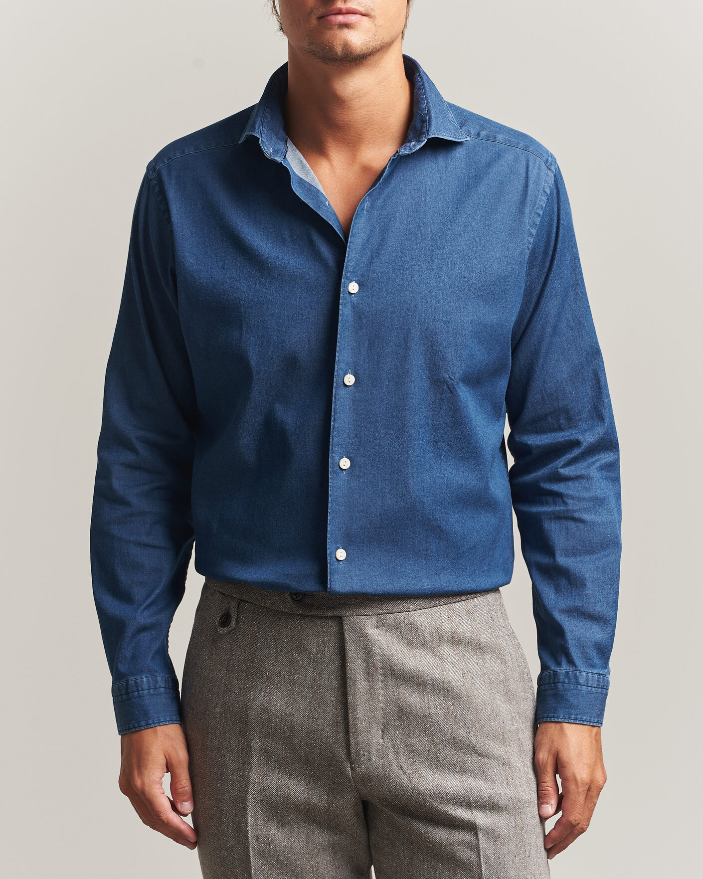Herre | Skjorter | Eton | Casual Fit Denim Shirt Dark Wash