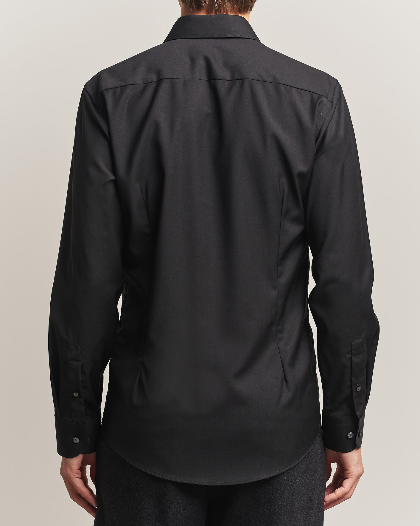 Herre | Skjorter | Eton | Slim Fit Merino Shirt Black