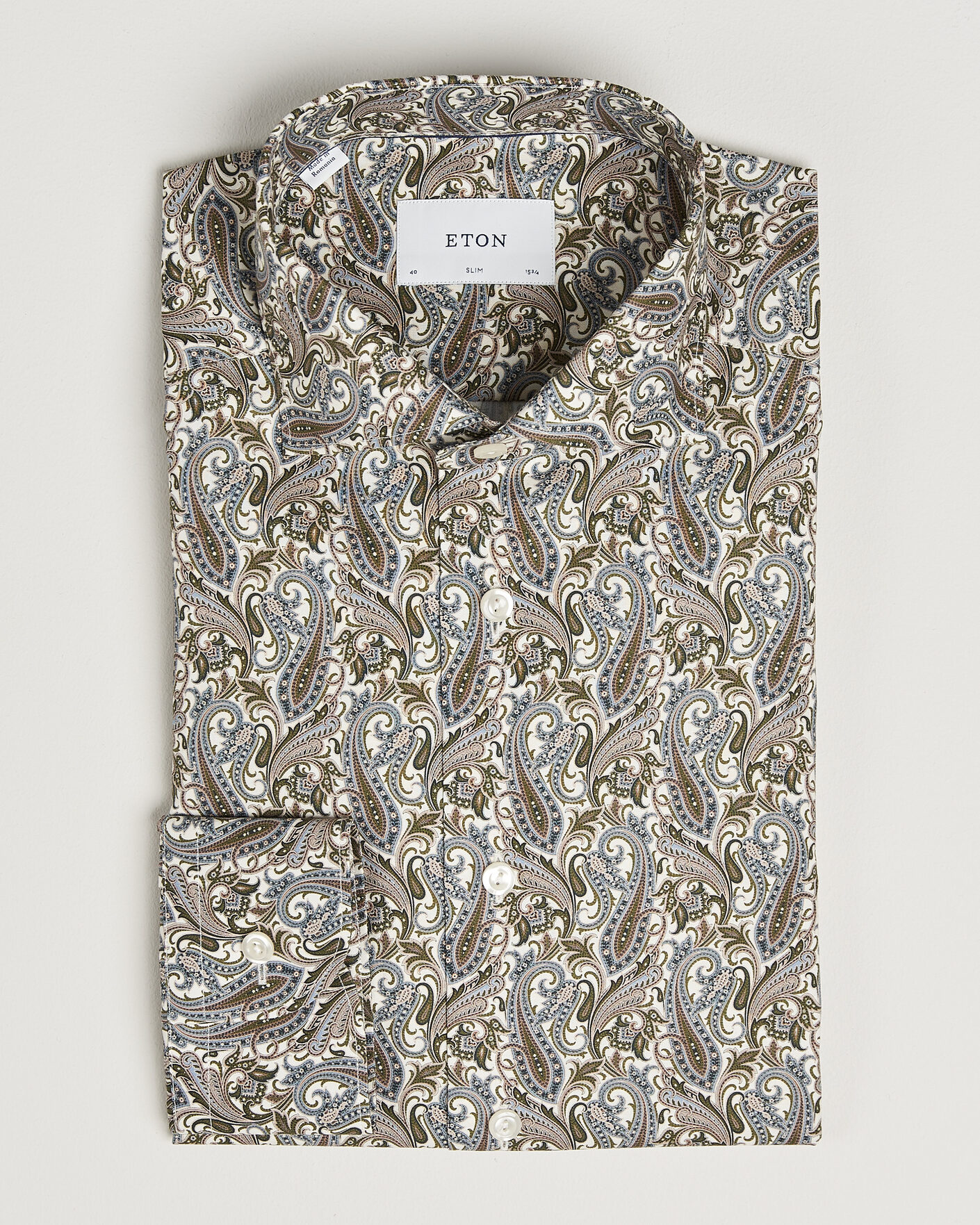 Herre | Skjorter | Eton | Slim Fit Signature Twill Printed Shirt Green Multi