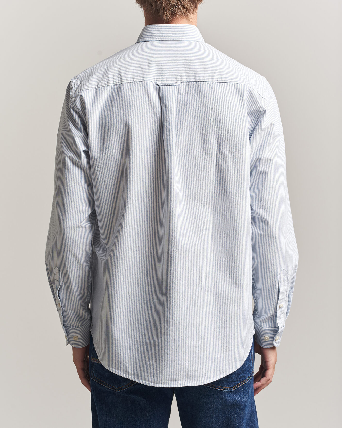 Herre | Skjorter | Eton | Regular Fit Ivy Oxford Striped Shirt Mid Blue