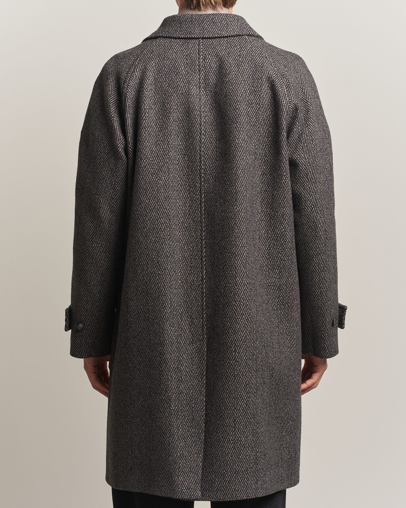 Herre | Jakker | Eton | Wool/Cashmere Herringbone Raglan Coat Dark Brown