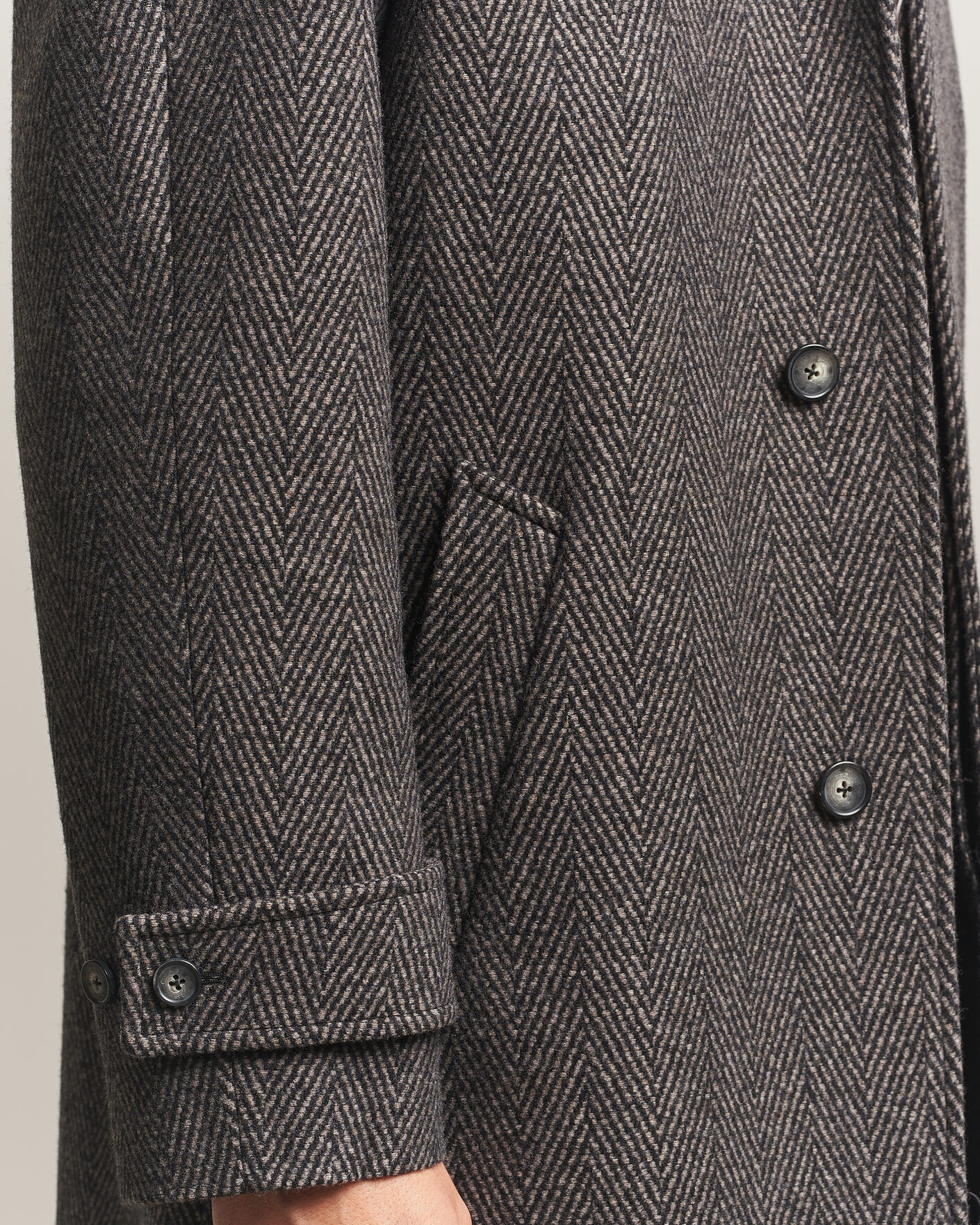 Herre | Jakker | Eton | Wool/Cashmere Herringbone Raglan Coat Dark Brown