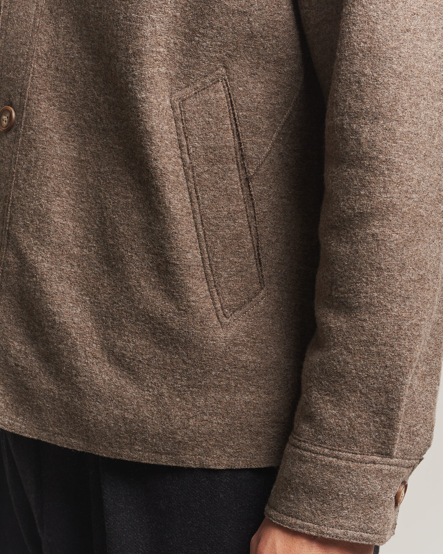 Herre | Jakker | Eton | Boiled Wool Shirt Jacket Brown